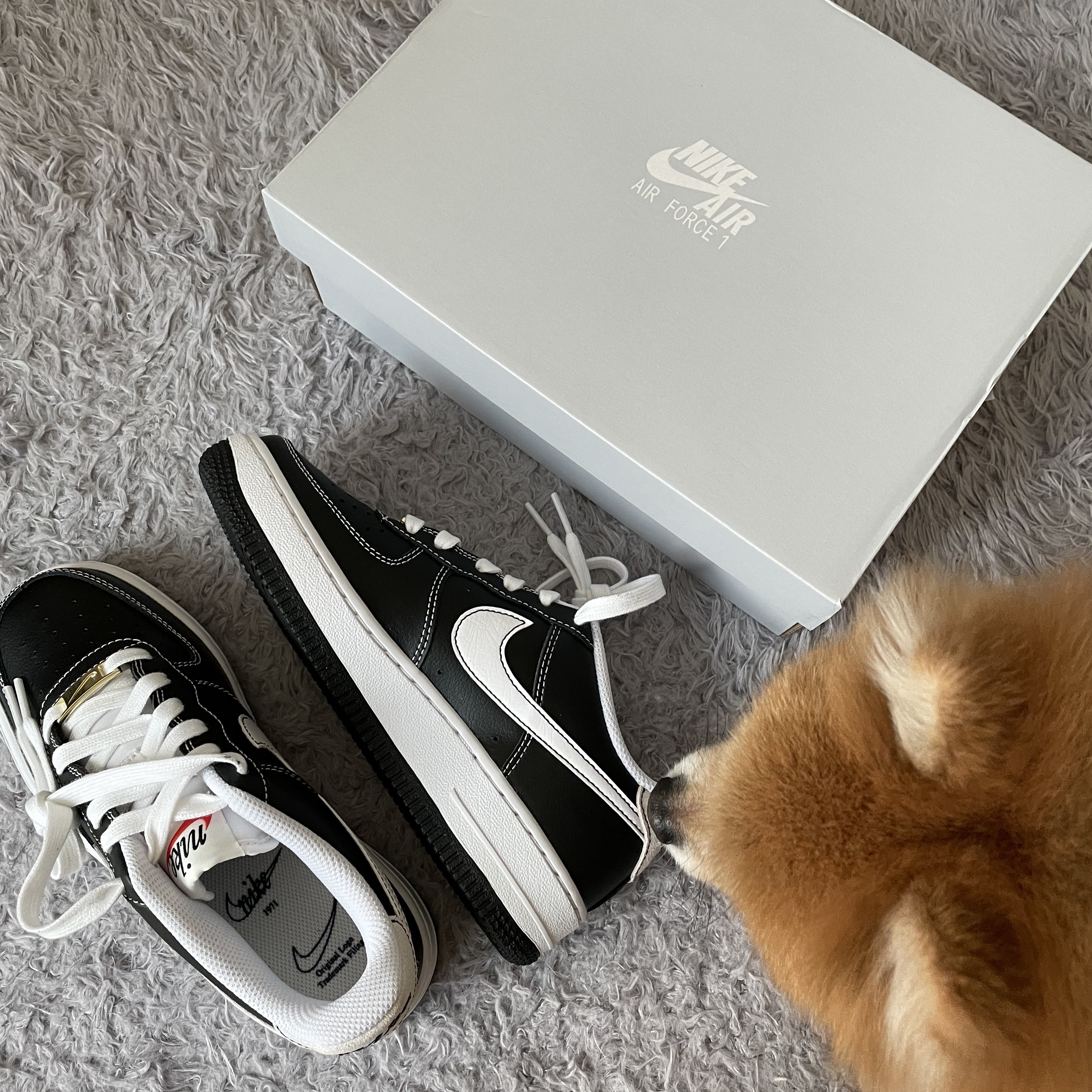 Nike Air Force 1 '07 First Use Black White 착용 스타일