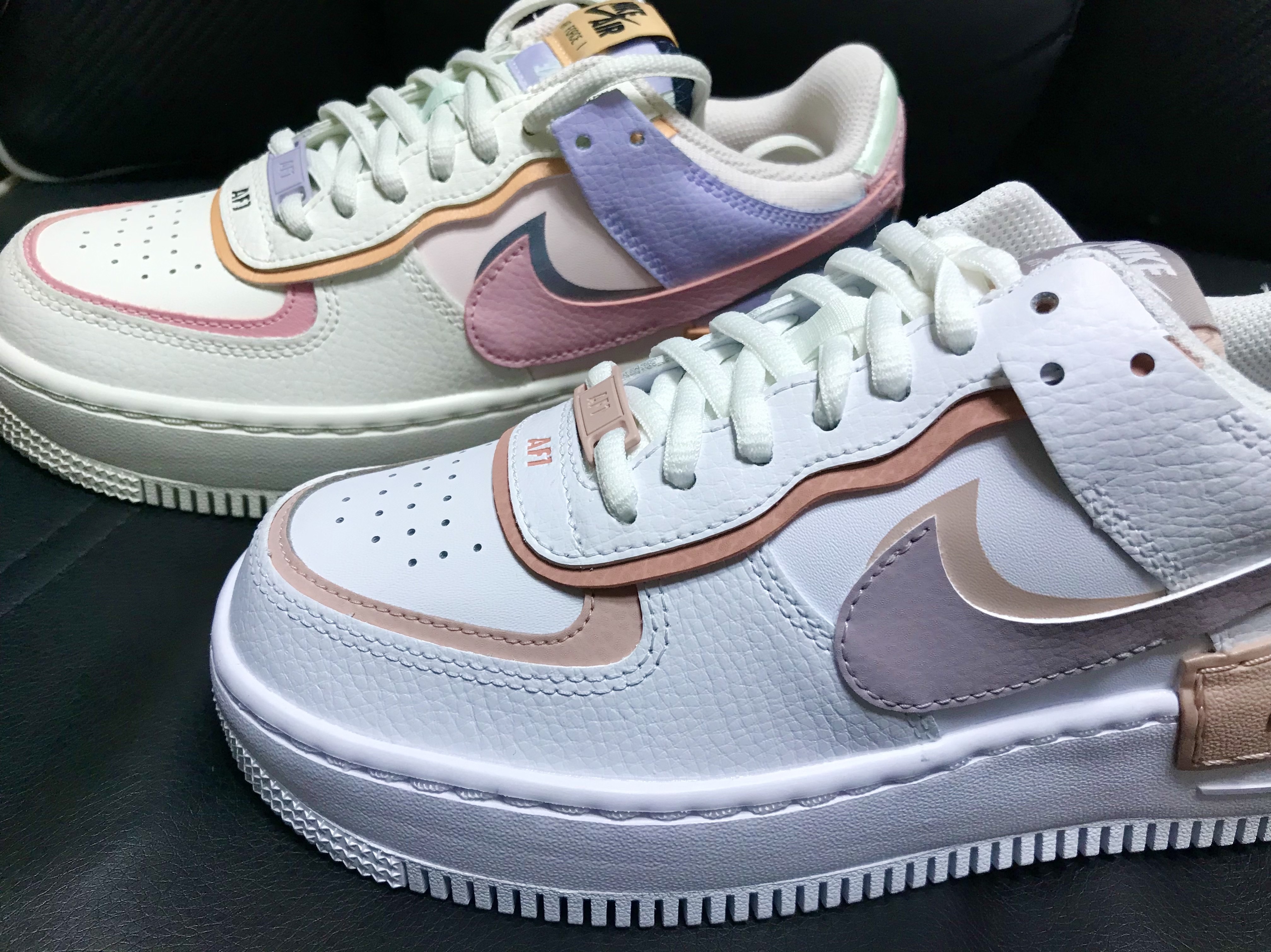 (W) Nike Air Force 1 Shadow White Pink Oxford, (W) Nike Air Force 1 Shadow Sail Pink Glaze 착용 스타일