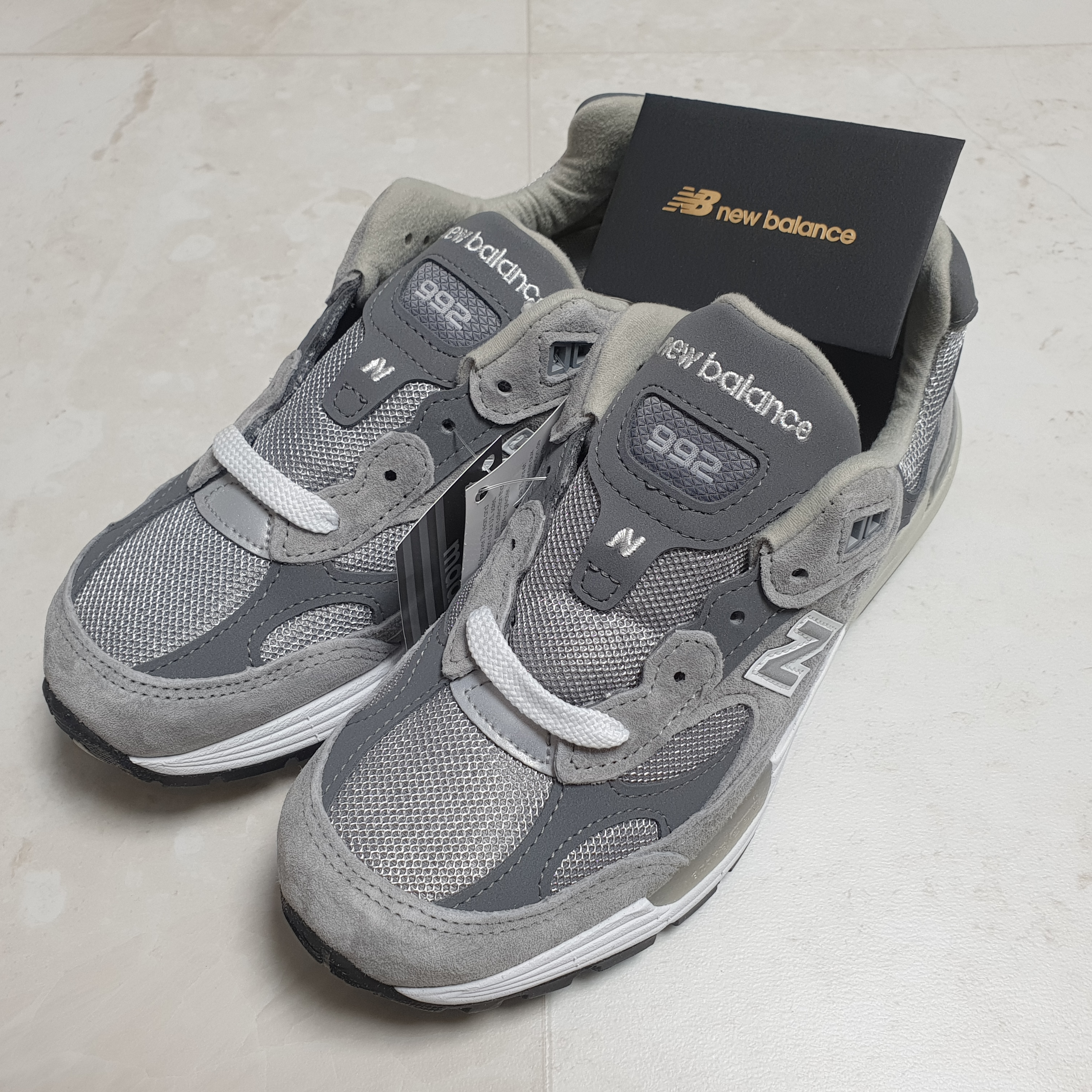 New Balance 992 Made in USA Grey - D Standard 착용 스타일 - 1