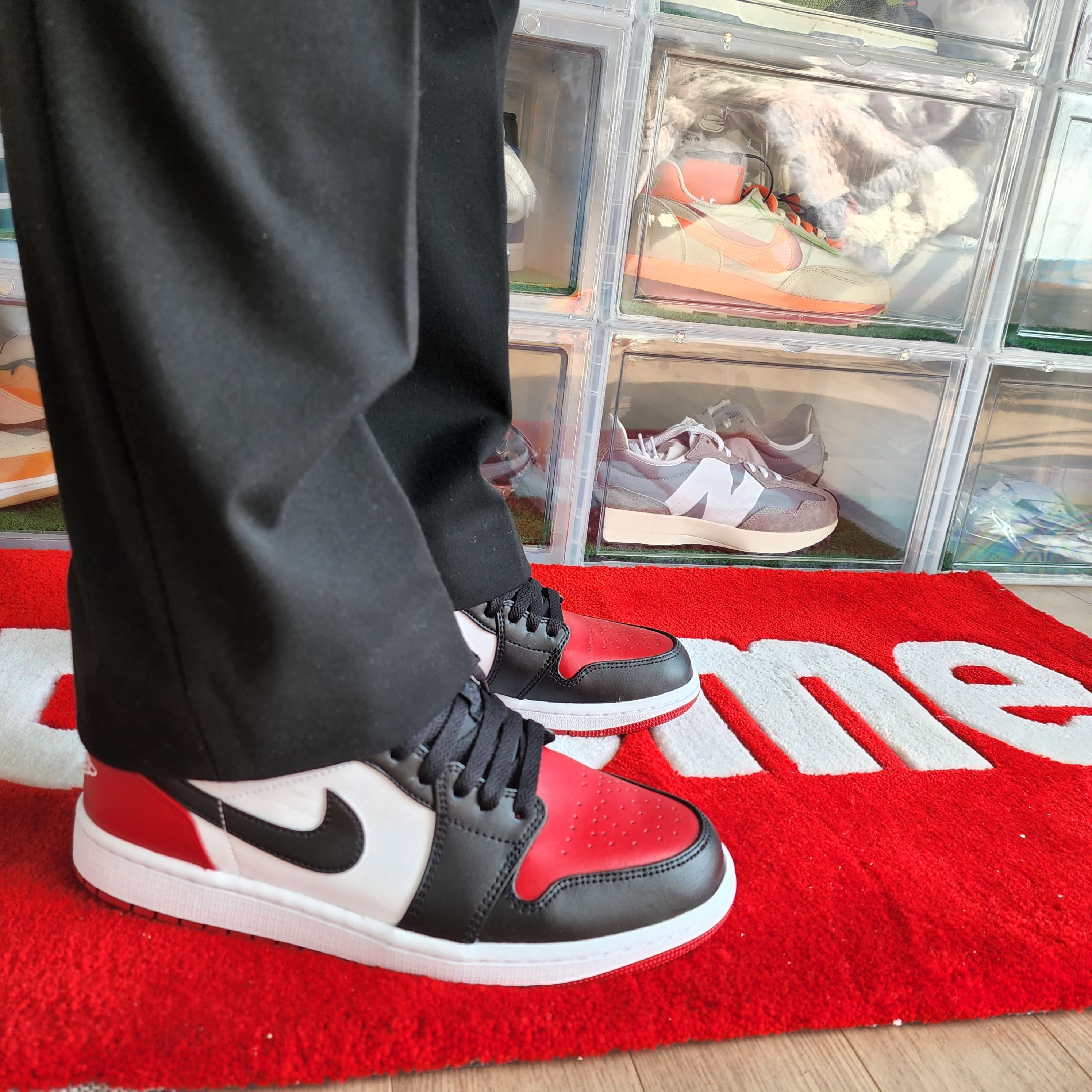 Jordan 1 Low Bred Toe 착용 스타일 - 1