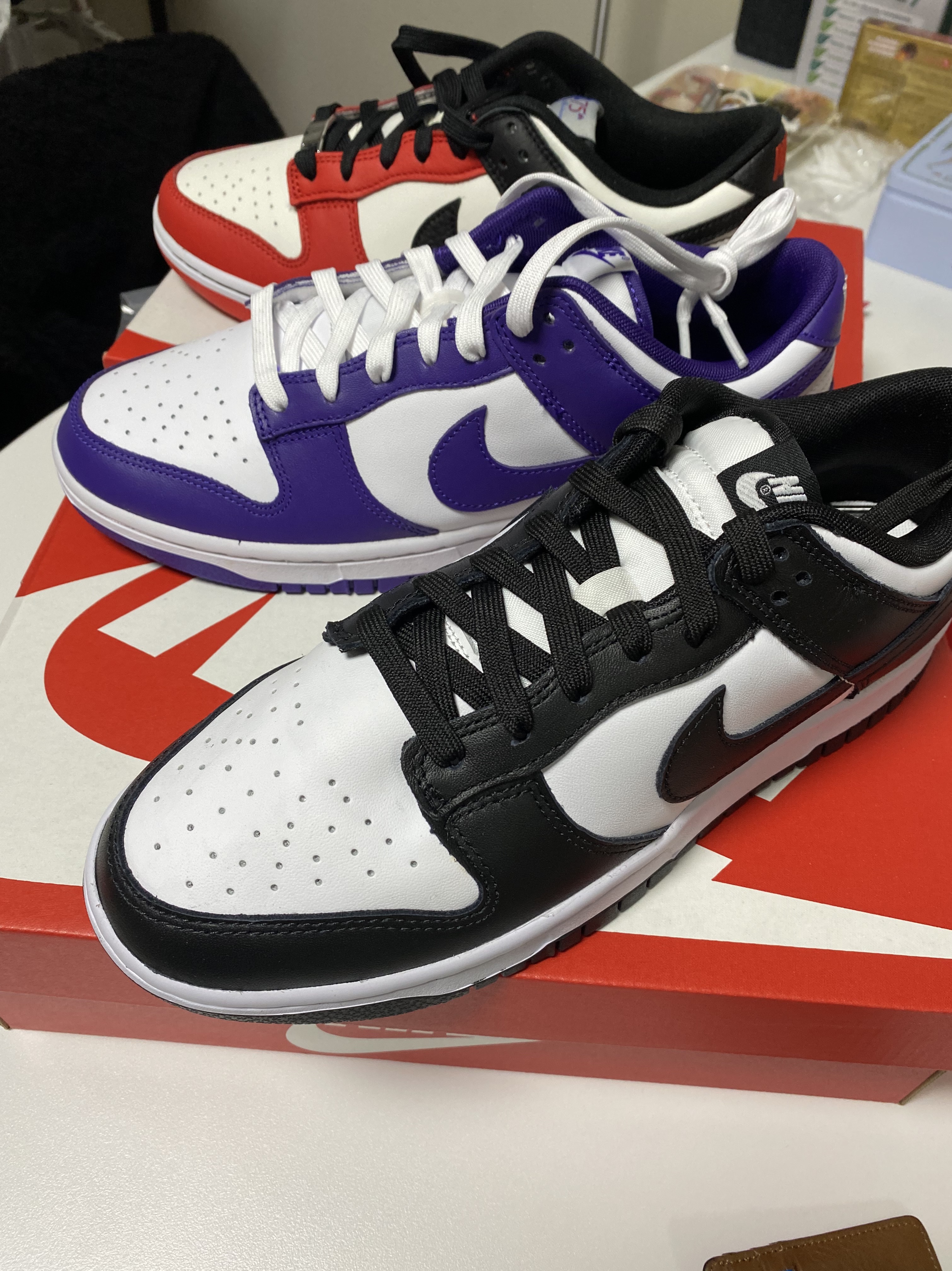 Nike Dunk Low Retro Black, Nike Dunk Low Retro Championship Court Purple 착용 스타일
