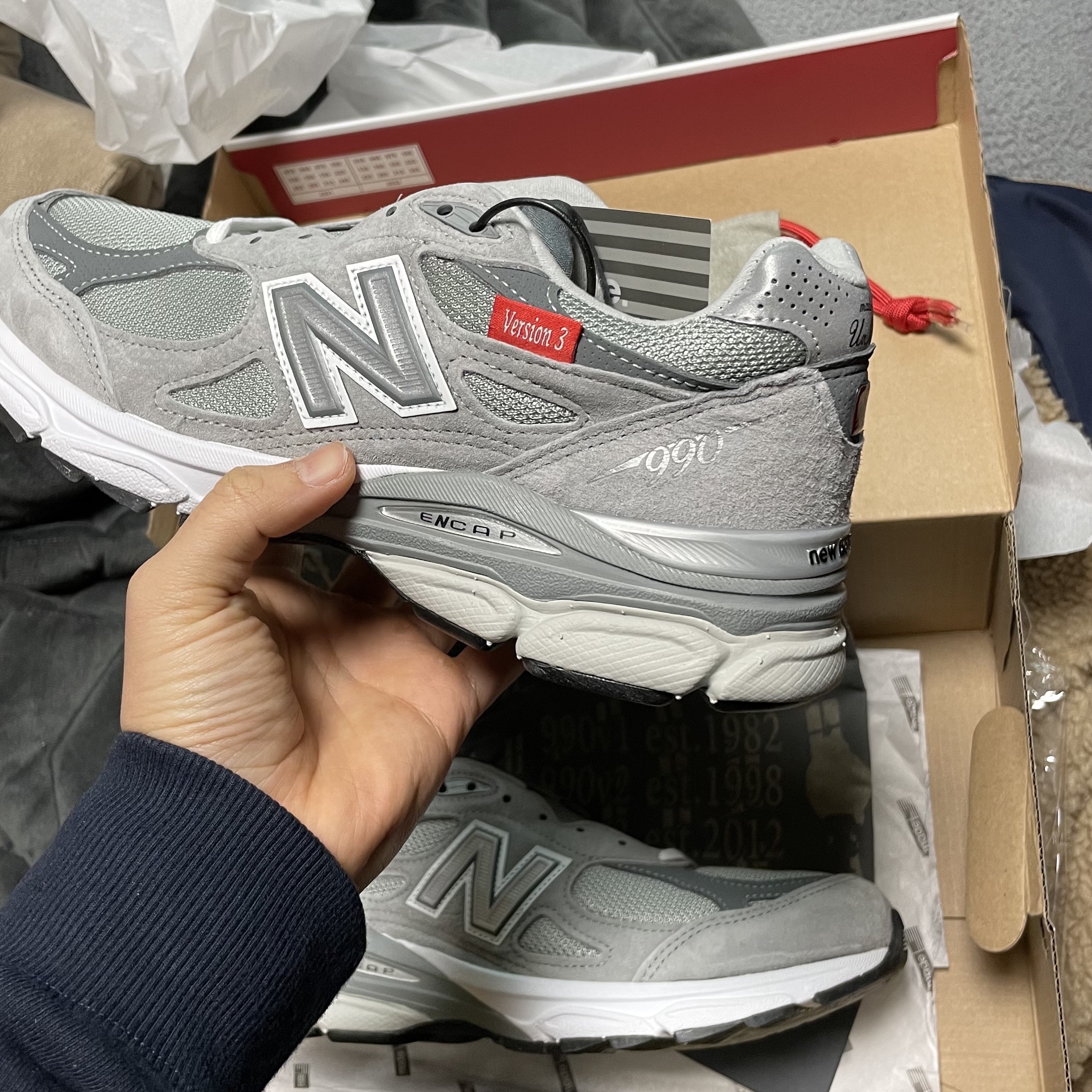 New Balance 990vs3 Made in USA Grey - D Standard 착용 스타일