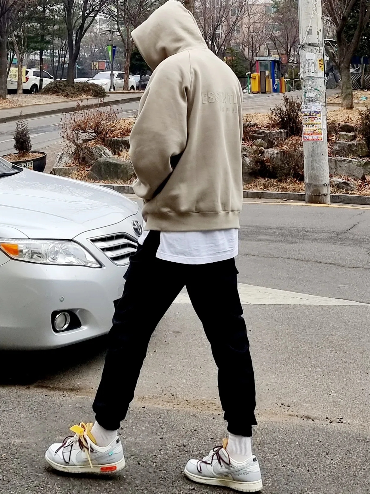 Essentials Pull-Over Hoodie Pistachio - 21FW, Nike x Off-White Dunk Low The 50 - Lot 46 착용 스타일 - 1