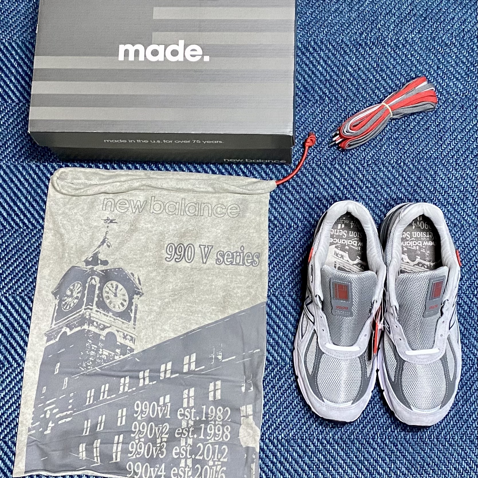 New Balance 990vs4 Made in USA Grey 착용 스타일 - 4