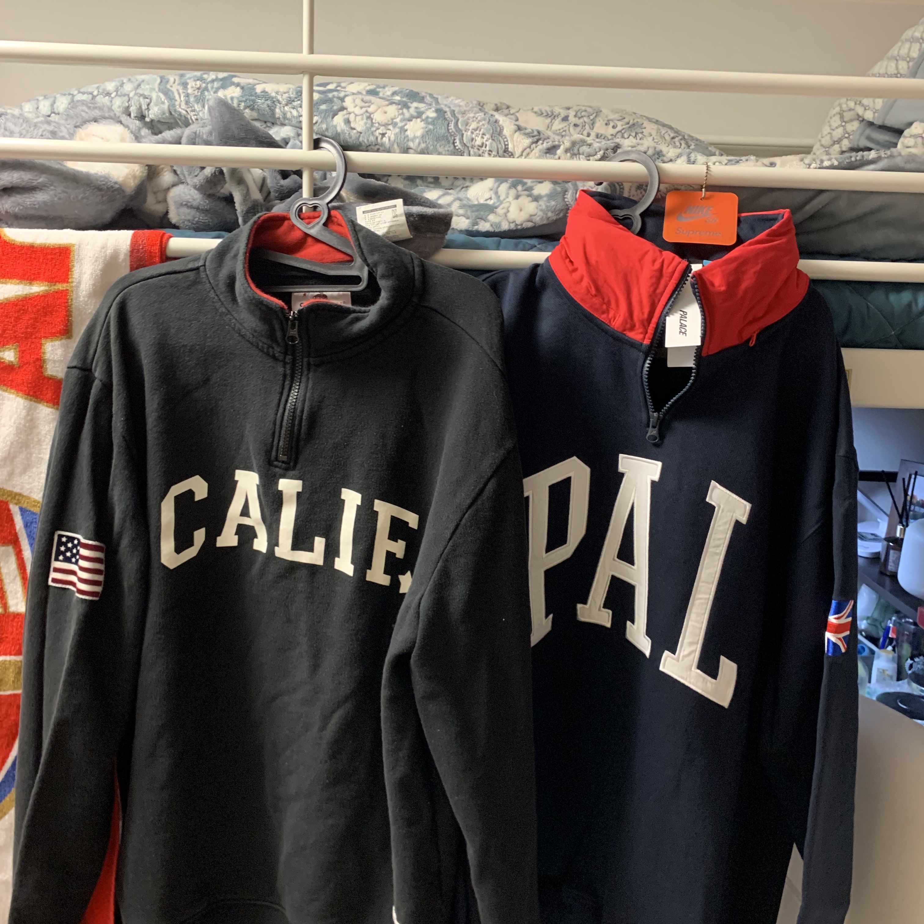 Palace Pal GB 1/4 Zip Navy - 22SS 착용 스타일