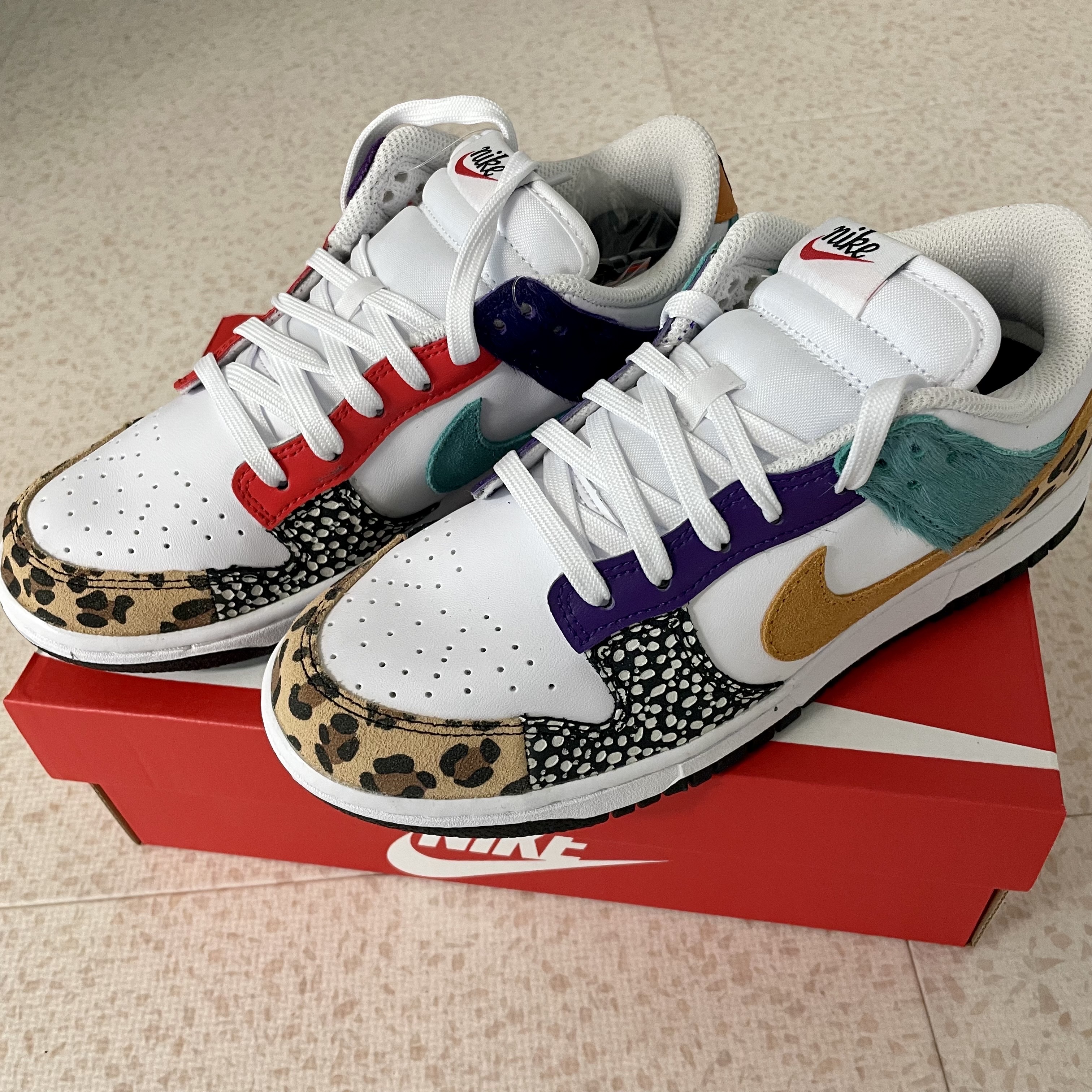 (W) Nike Dunk Low SE Patchwork 착용 스타일 - 1