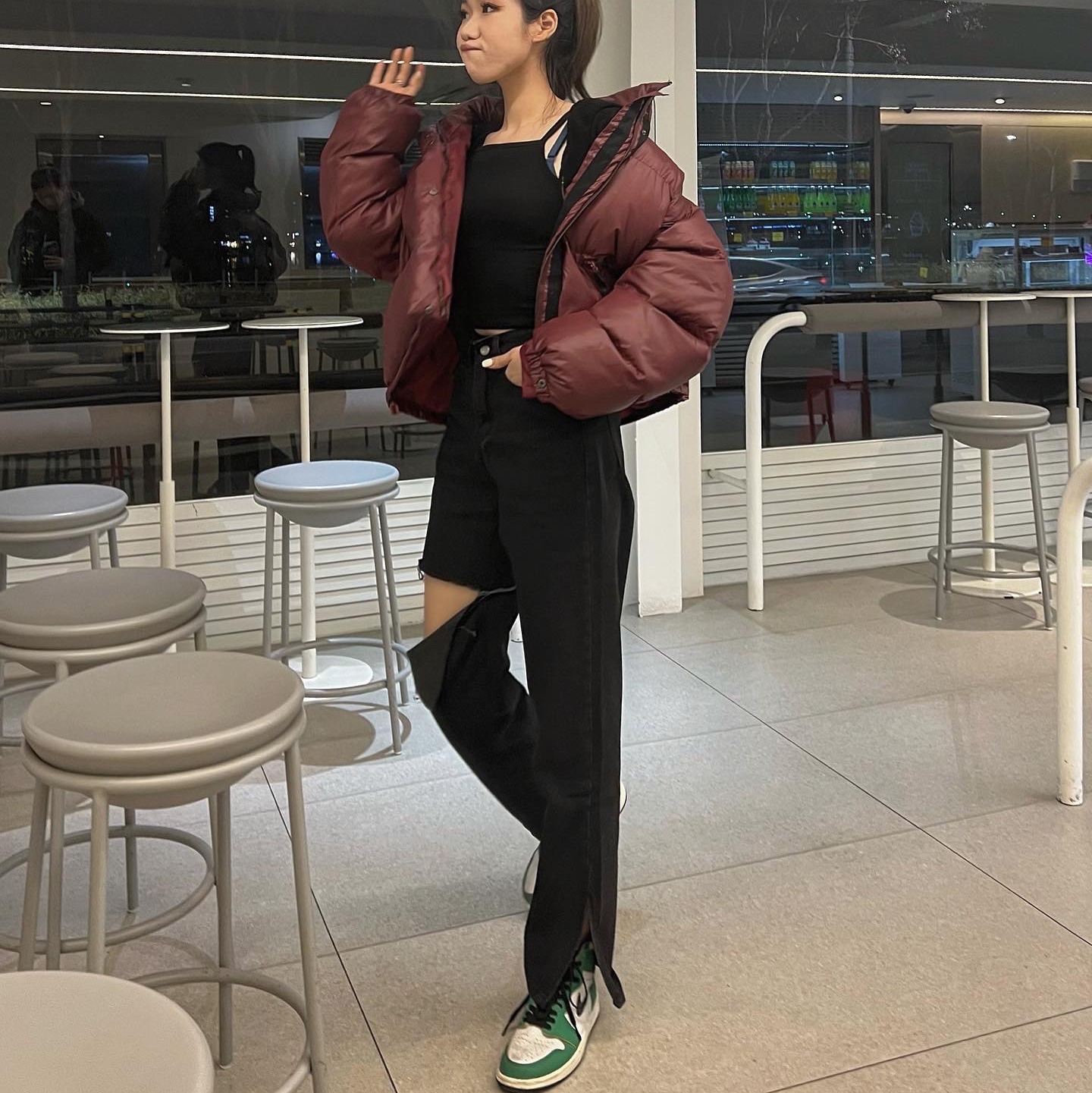 (W) Jordan 1 Retro High OG Lucky Green 착용 스타일 - 3