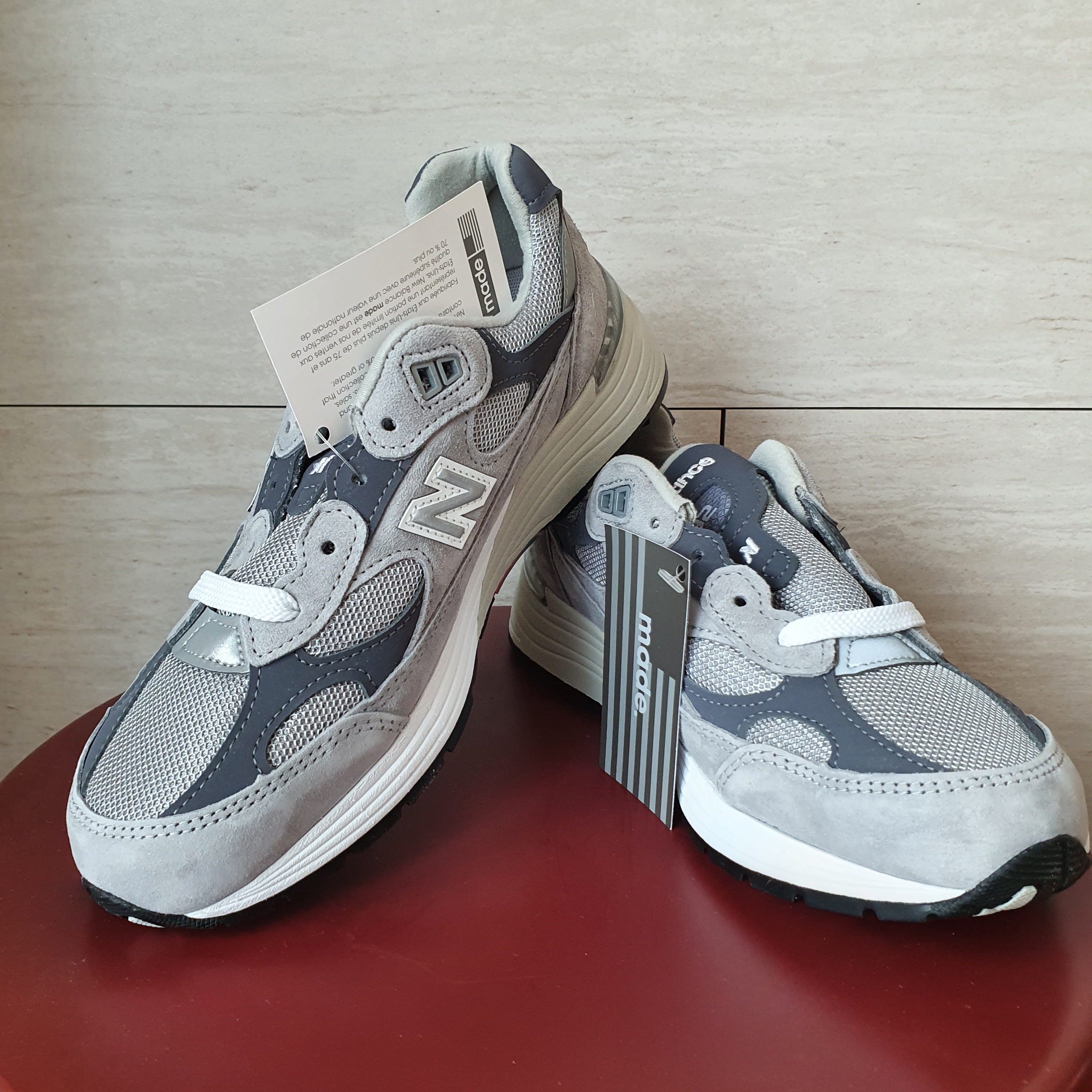 New Balance 992 Made in USA Grey - D Standard 착용 스타일 - 1