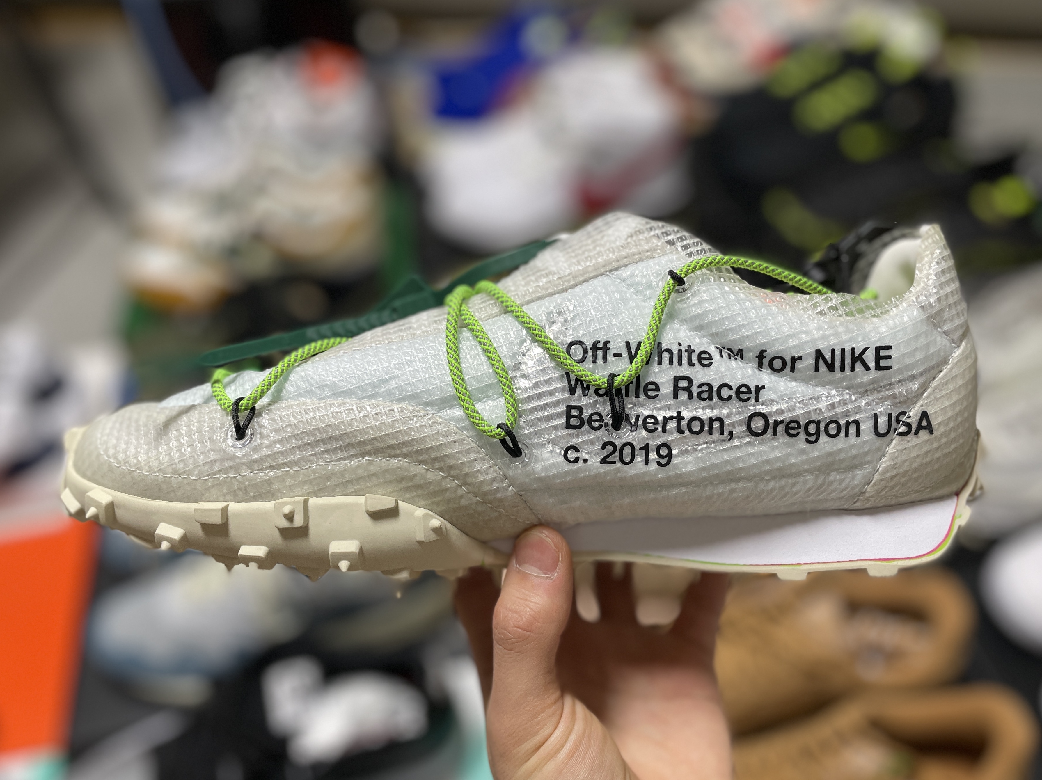 (W) Nike x Off-White Waffle Racer White 착용 스타일 - 2