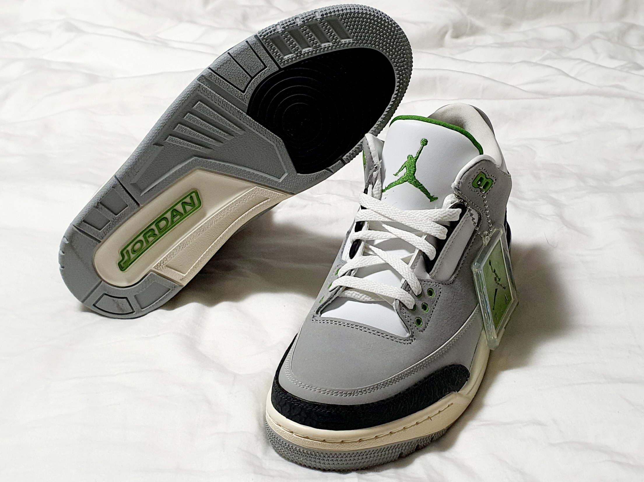Jordan 3 Retro Chlorophyll 착용 스타일 - 4