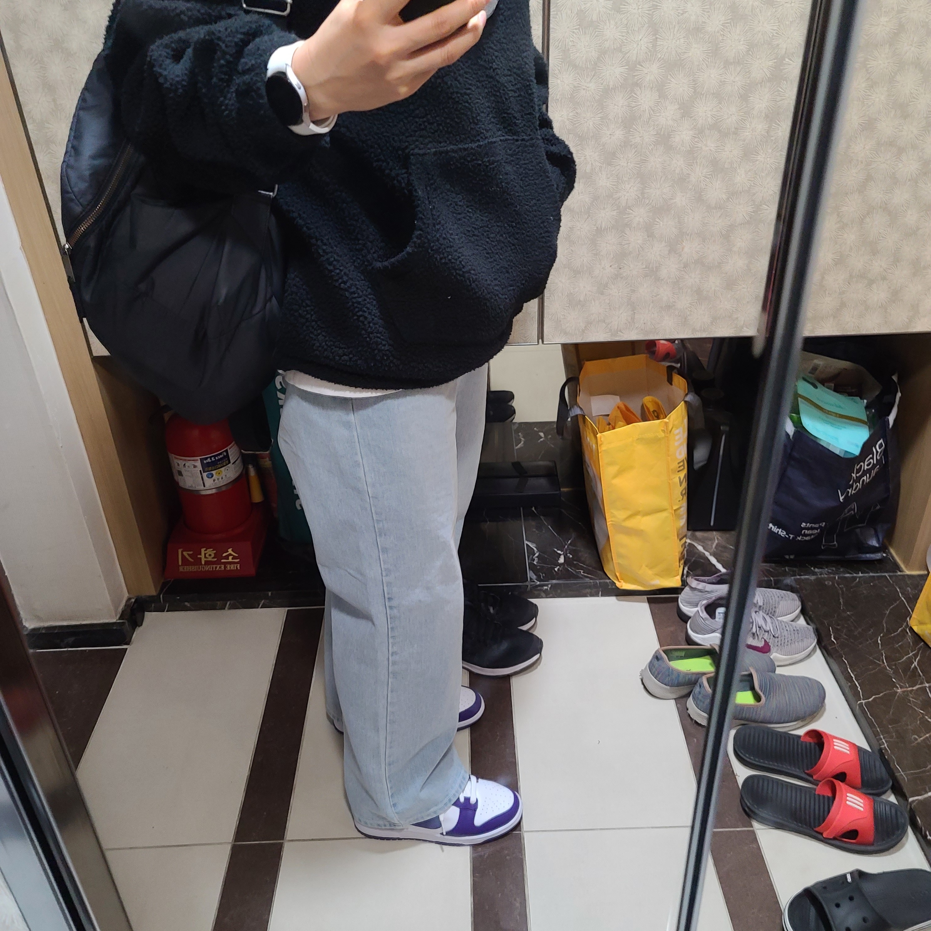 Nike Dunk Low Retro Championship Court Purple 착용 스타일 - 1