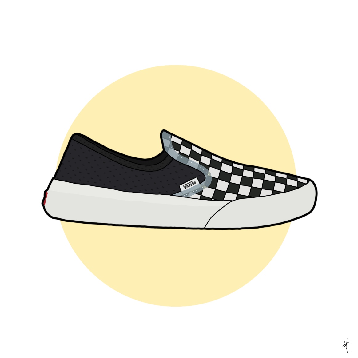 Vans Checkerboard Comfycush One Black 착용 스타일