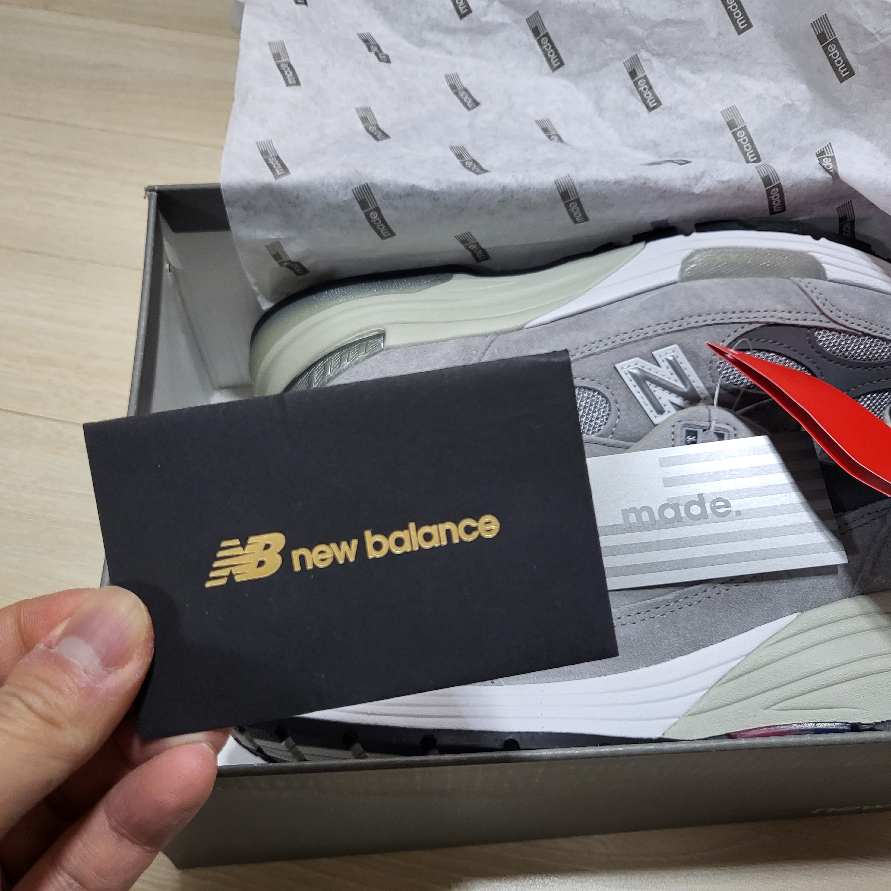New Balance 992 Made in USA Grey - D Standard 착용 스타일 - 1