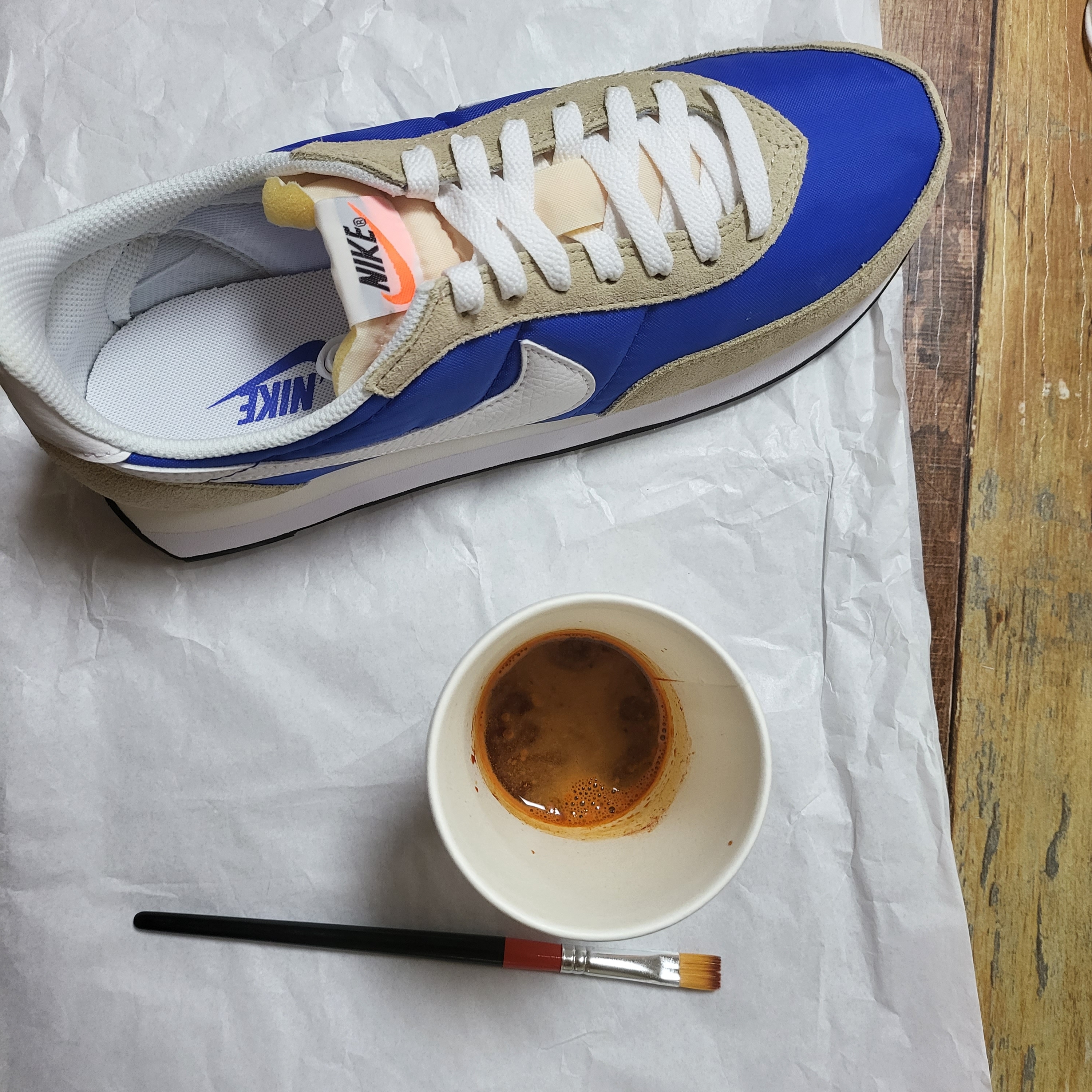 Nike Waffle Trainer 2 Hyper Royal Rattan 착용 스타일 - 3