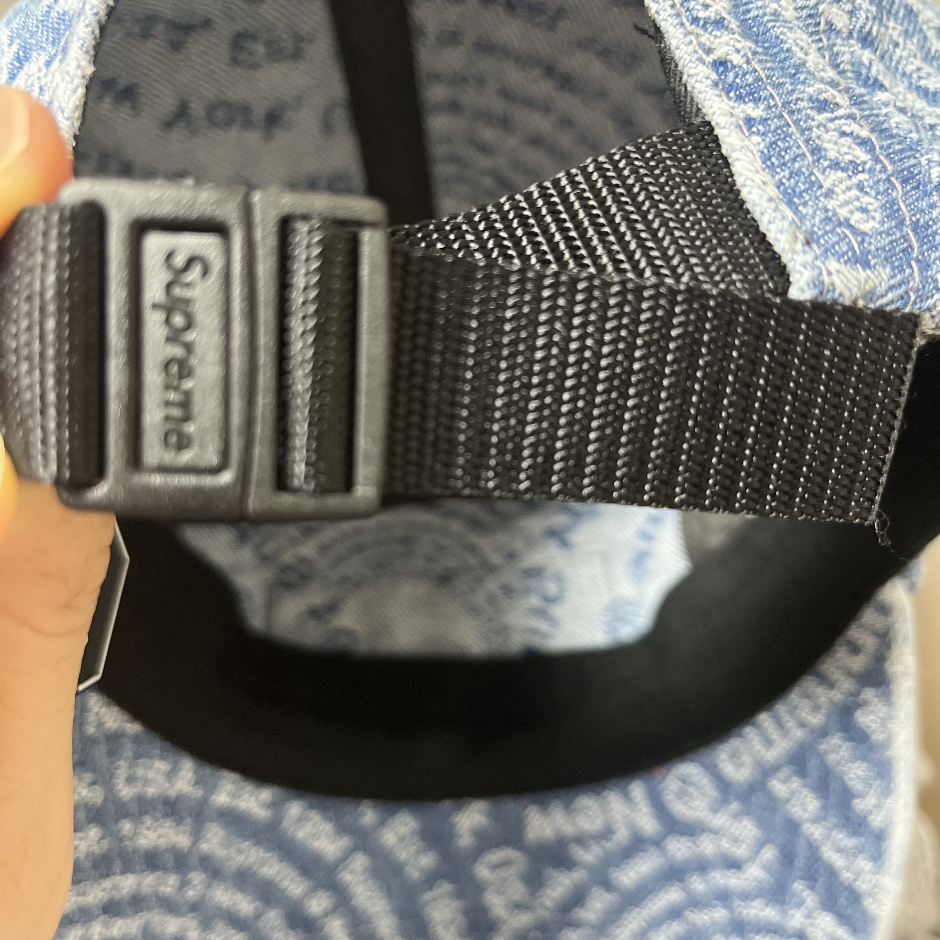 Supreme Circles Jacquard Denim Camp Cap Blue - 21FW 착용 스타일 - 2