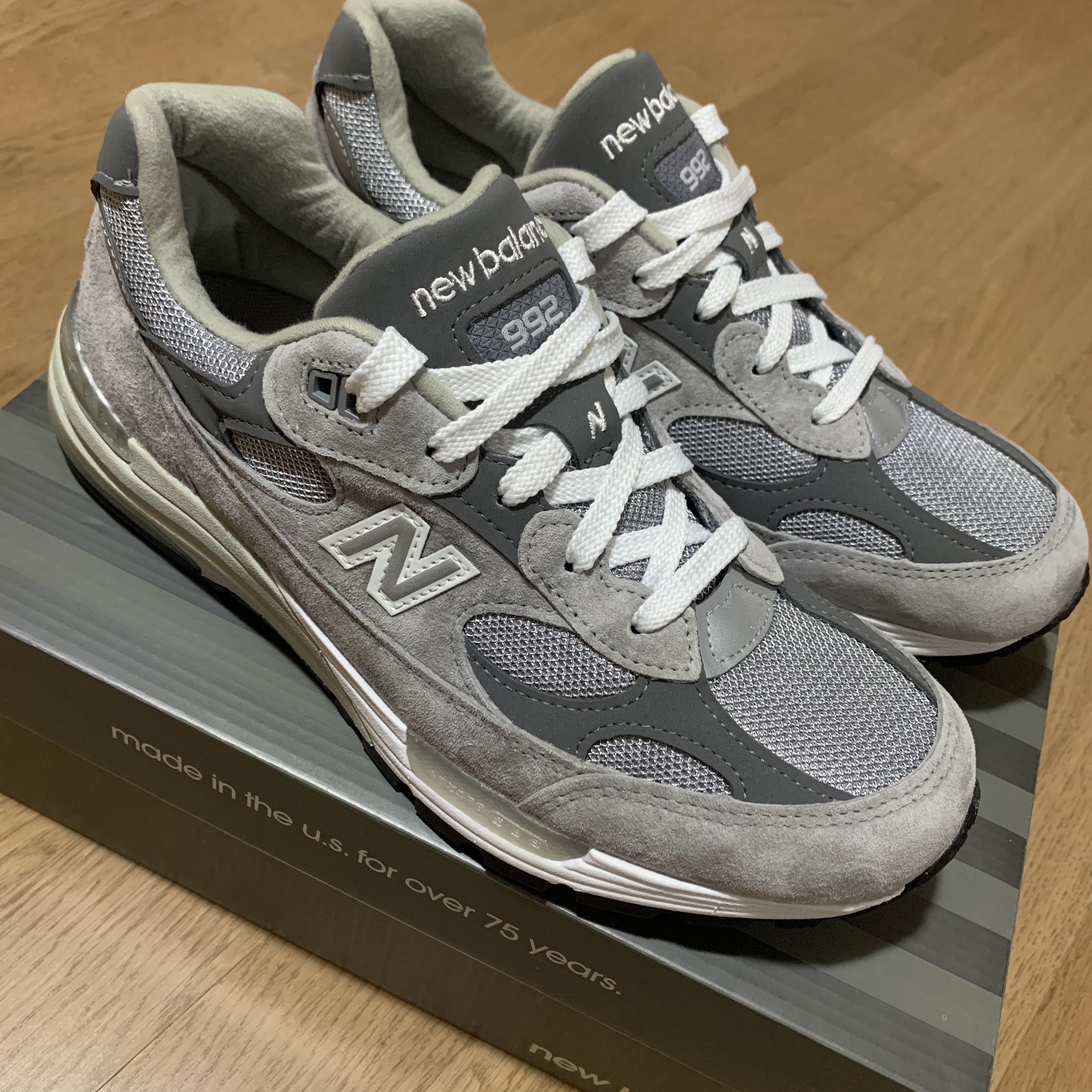 New Balance 992 Made in USA Grey - D Standard 착용 스타일 - 2