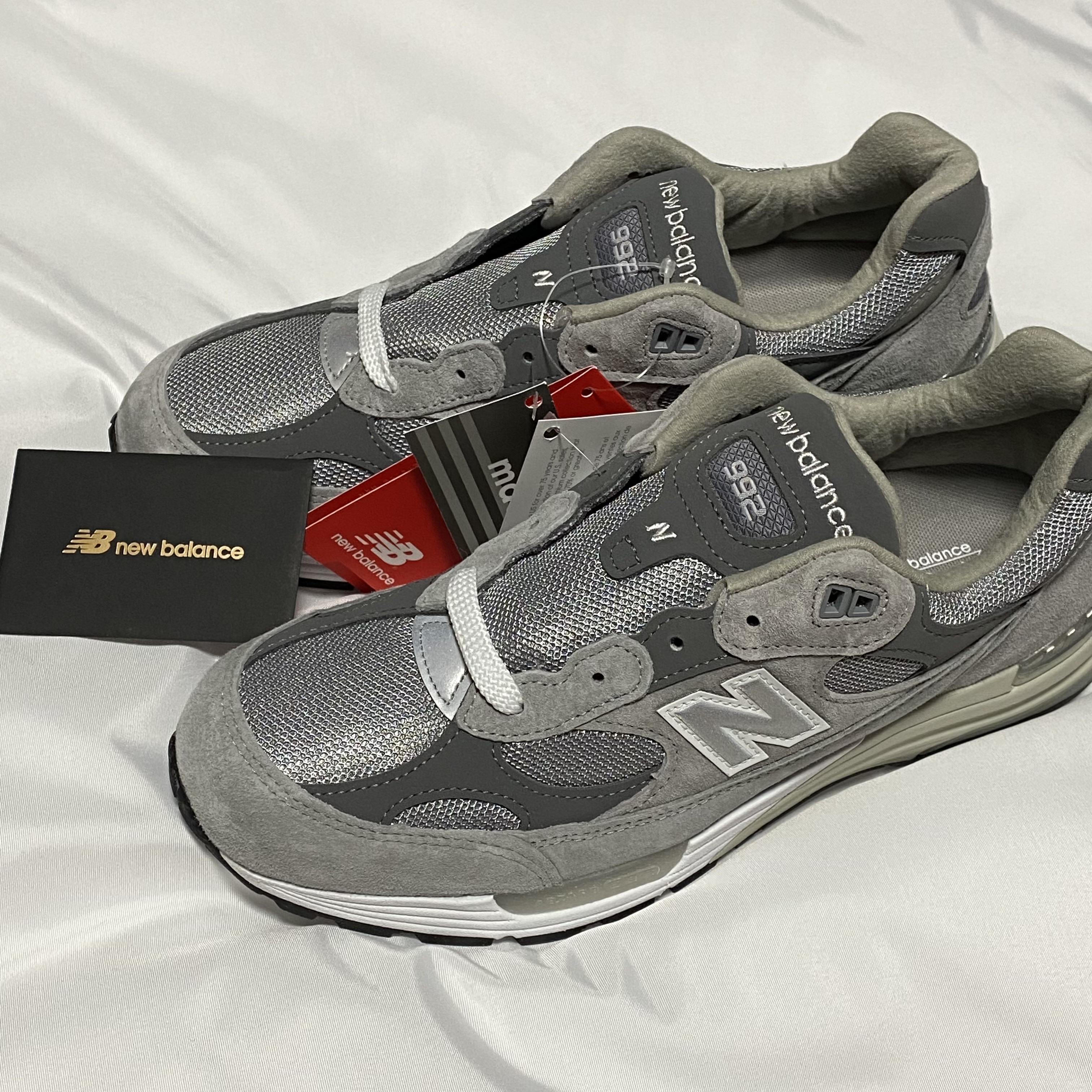 New Balance 992 Made in USA Grey - D Standard 착용 스타일 - 1