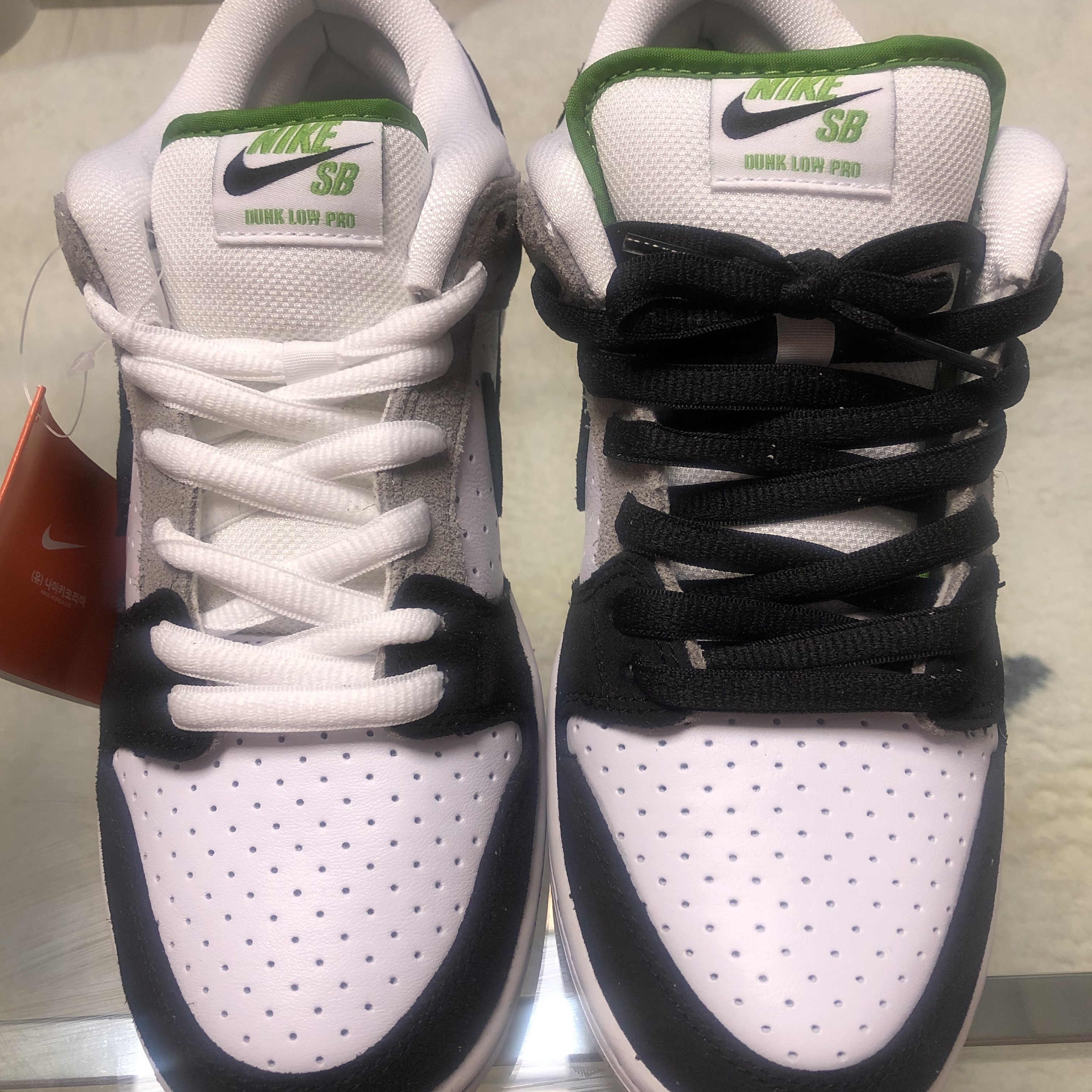 Nike SB Dunk Low Pro Chlorophyll, Nike Dunk Low Retro Black 착용 스타일 - 2