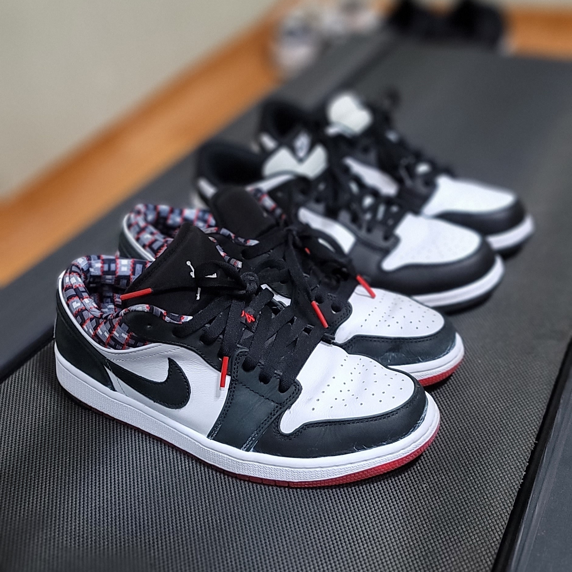 Jordan 1 Low Quai 54 2021, Nike Dunk Low Retro Black 착용 스타일