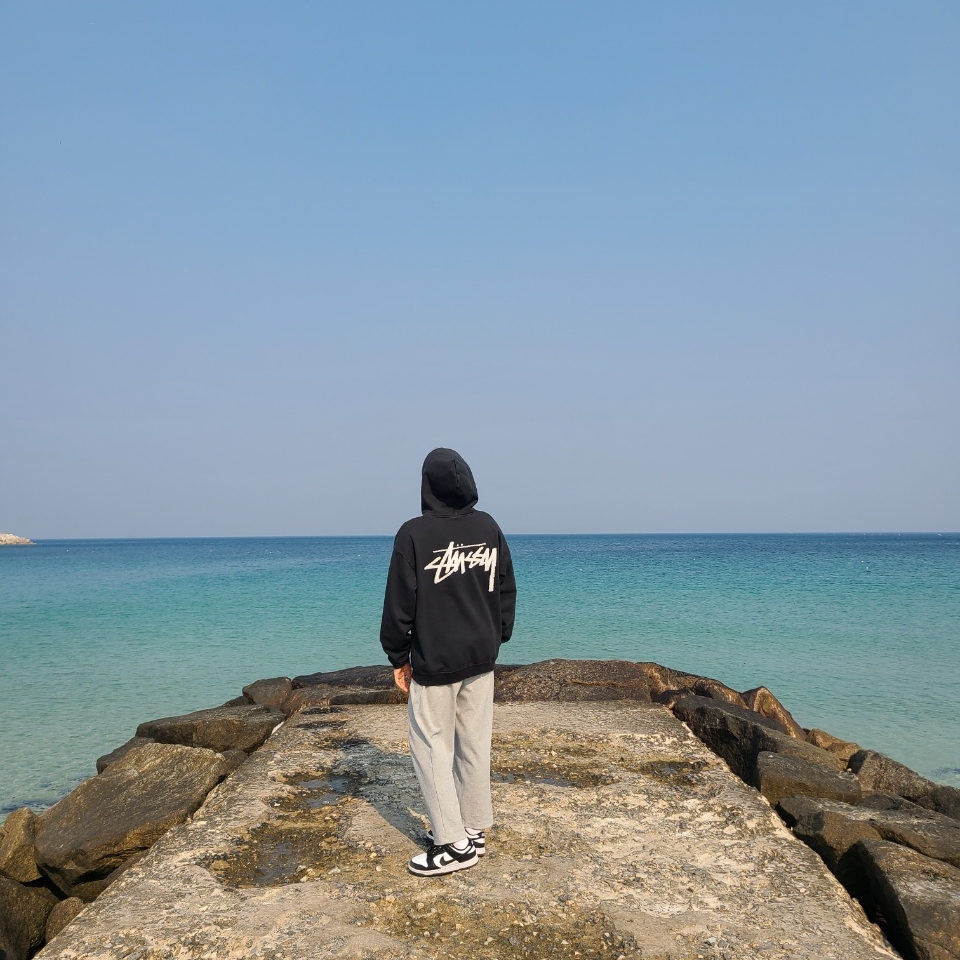 Stussy x Our Legacy Yin Yang Pig. Dyed Hood Black, Nike Dunk Low Retro Black 착용 스타일