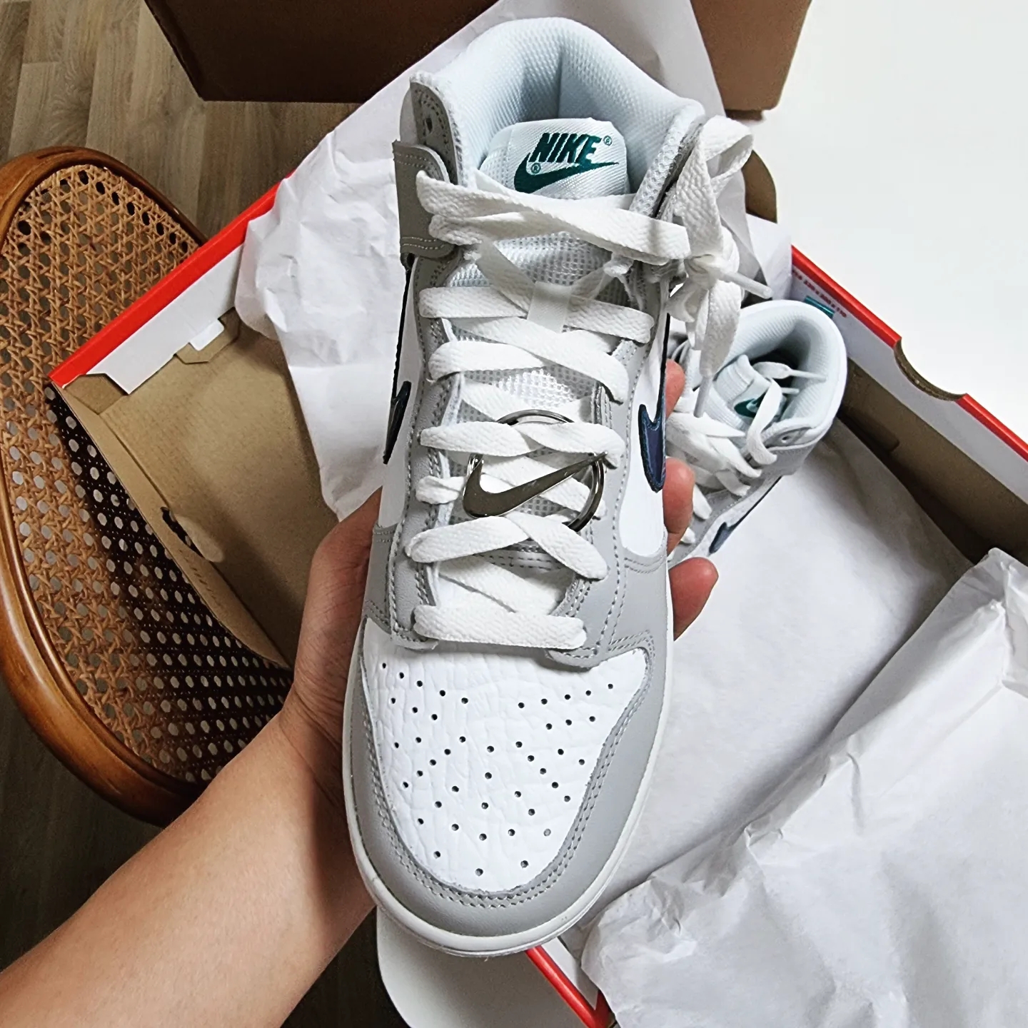(W) Nike Dunk High Ring Bling 착용 스타일 - 5