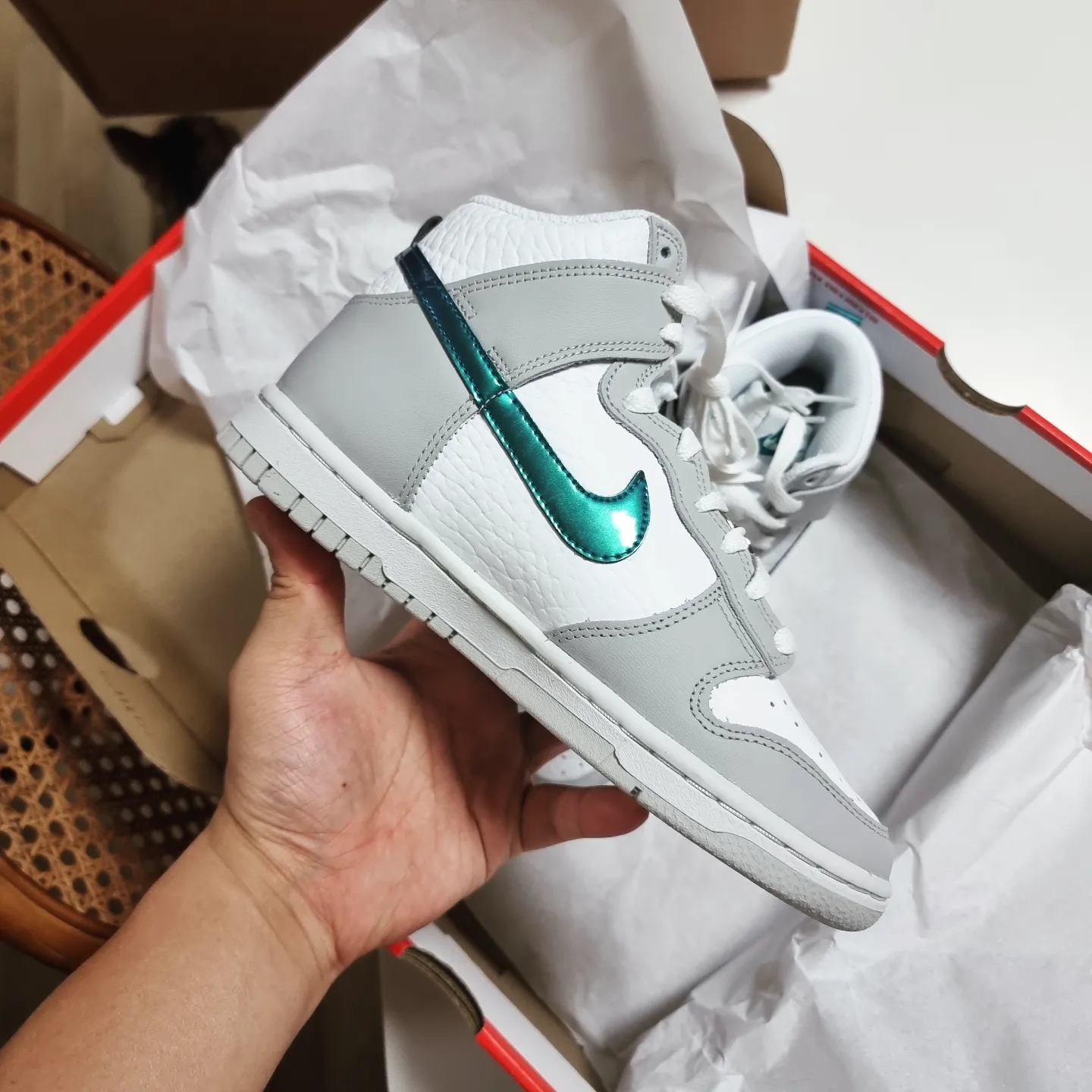 (W) Nike Dunk High Ring Bling 착용 스타일 - 4