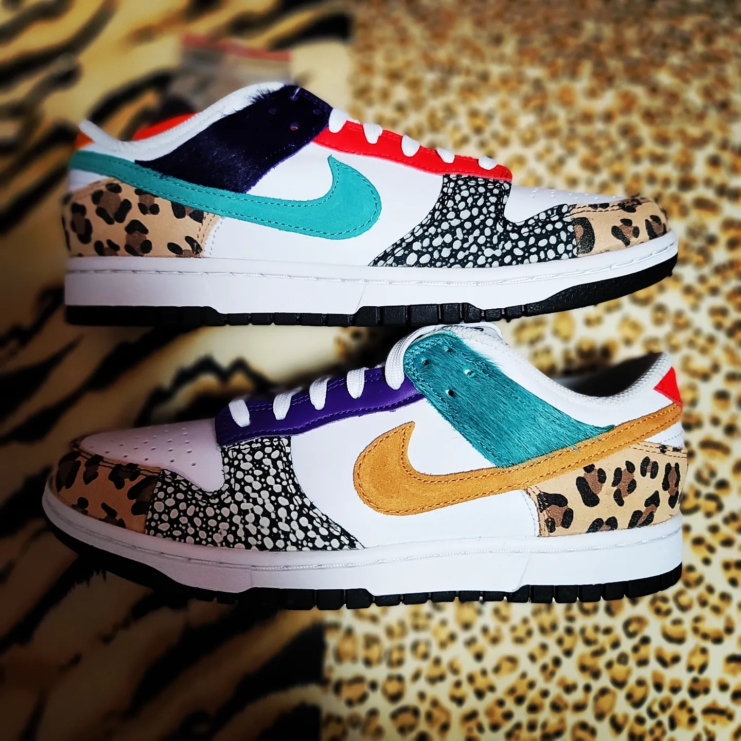 (W) Nike Dunk Low SE Patchwork 착용 스타일 - 1