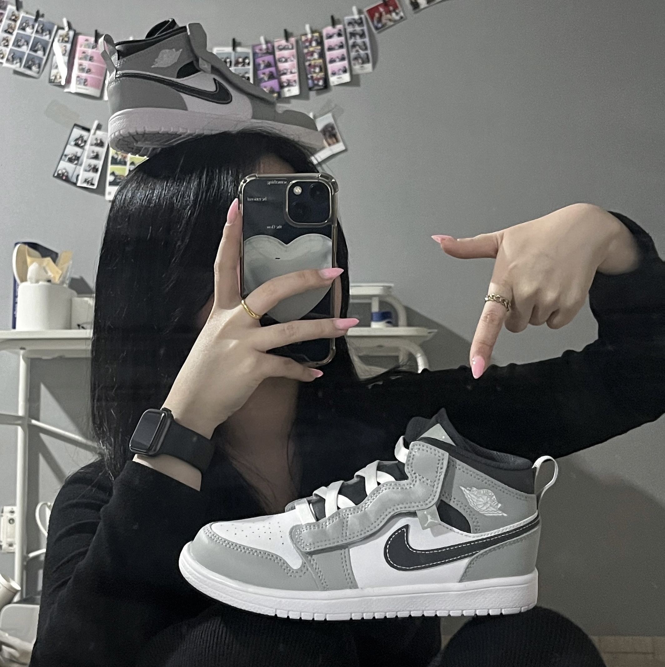 (PS) Jordan 1 Mid Alt Light Smoke Grey Anthracite 착용 스타일