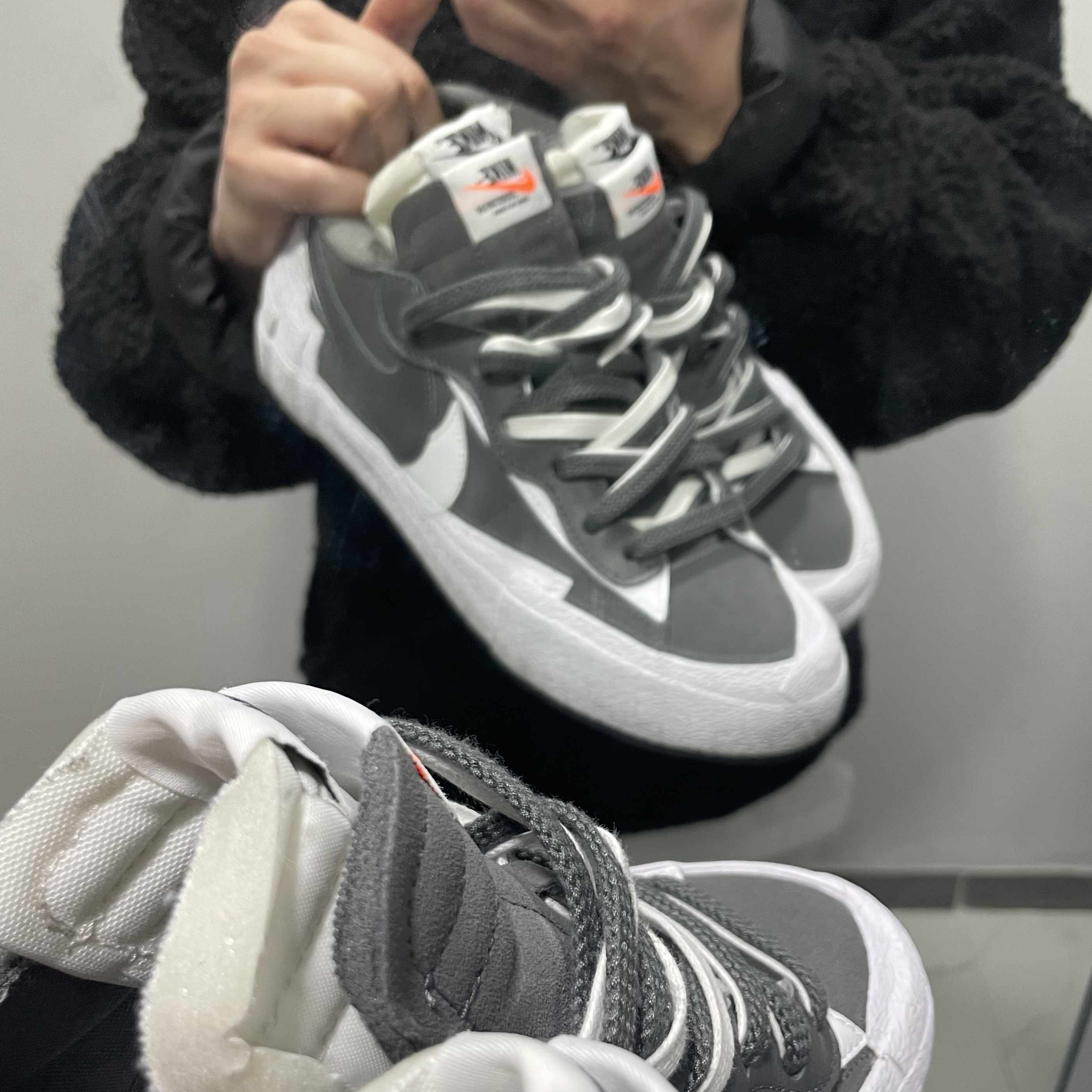 Nike x Sacai Blazer Low Iron Grey 착용 스타일