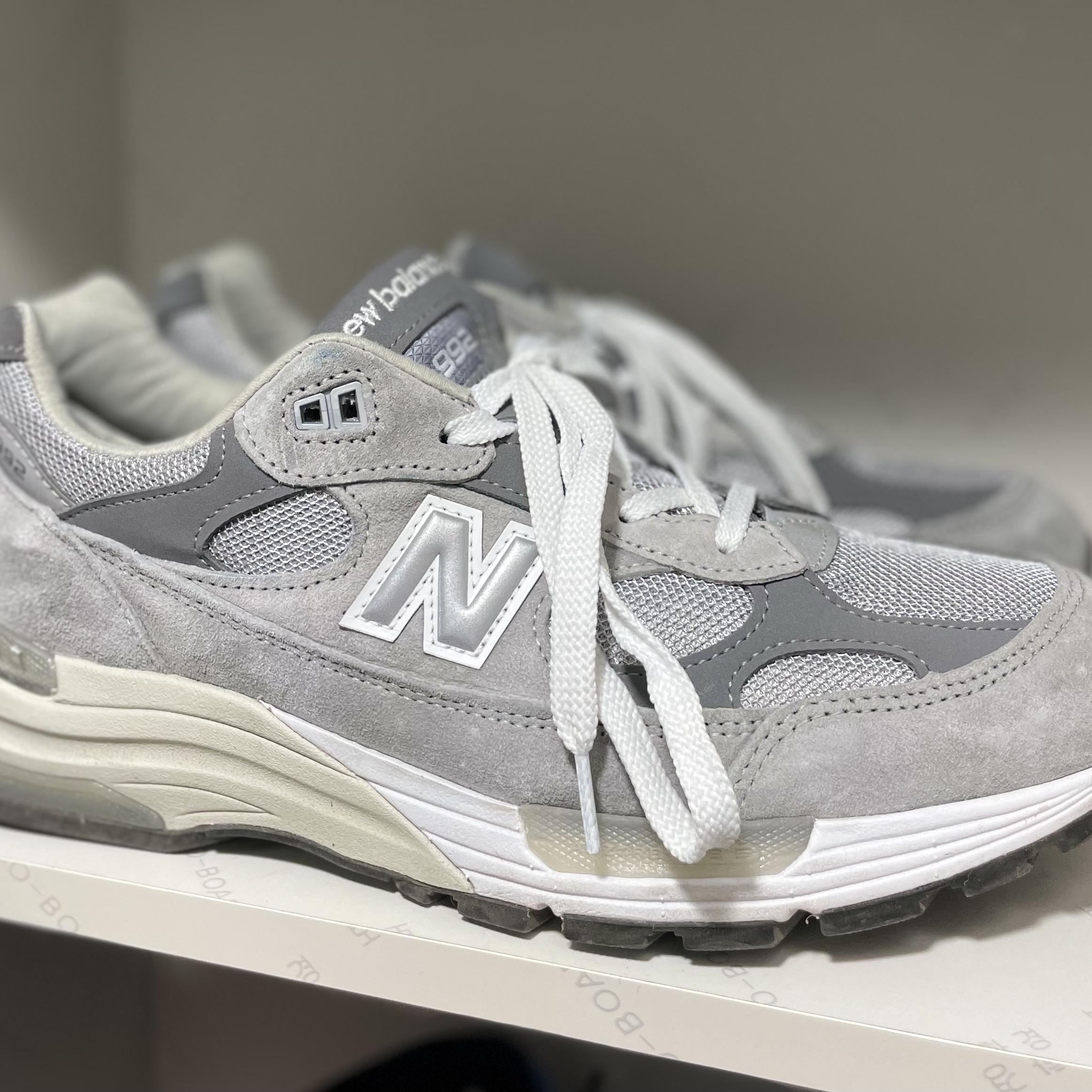New Balance 992 Made in USA Grey - D Standard 착용 스타일 - 3
