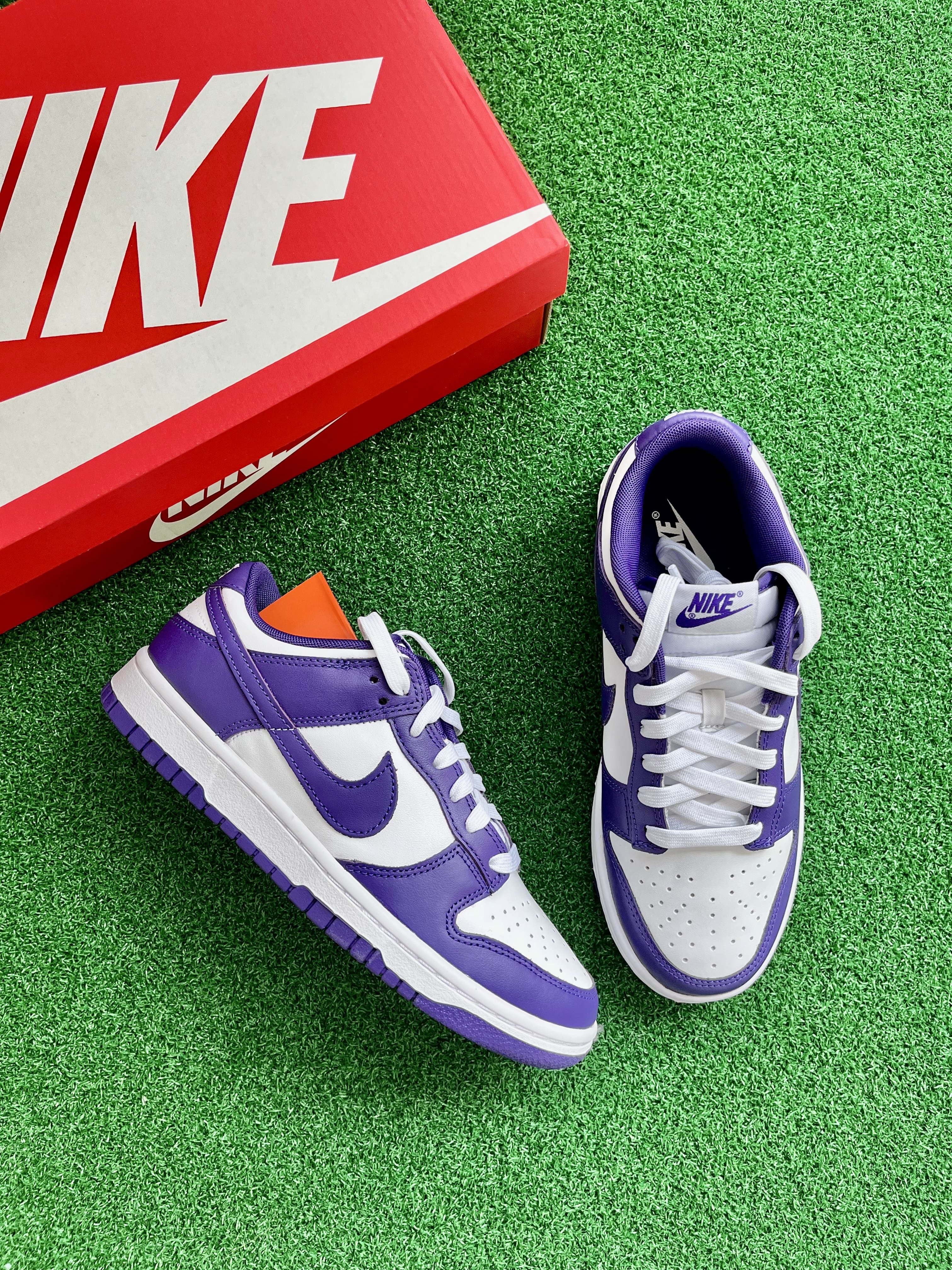 Nike Dunk Low Retro Championship Court Purple 착용 스타일