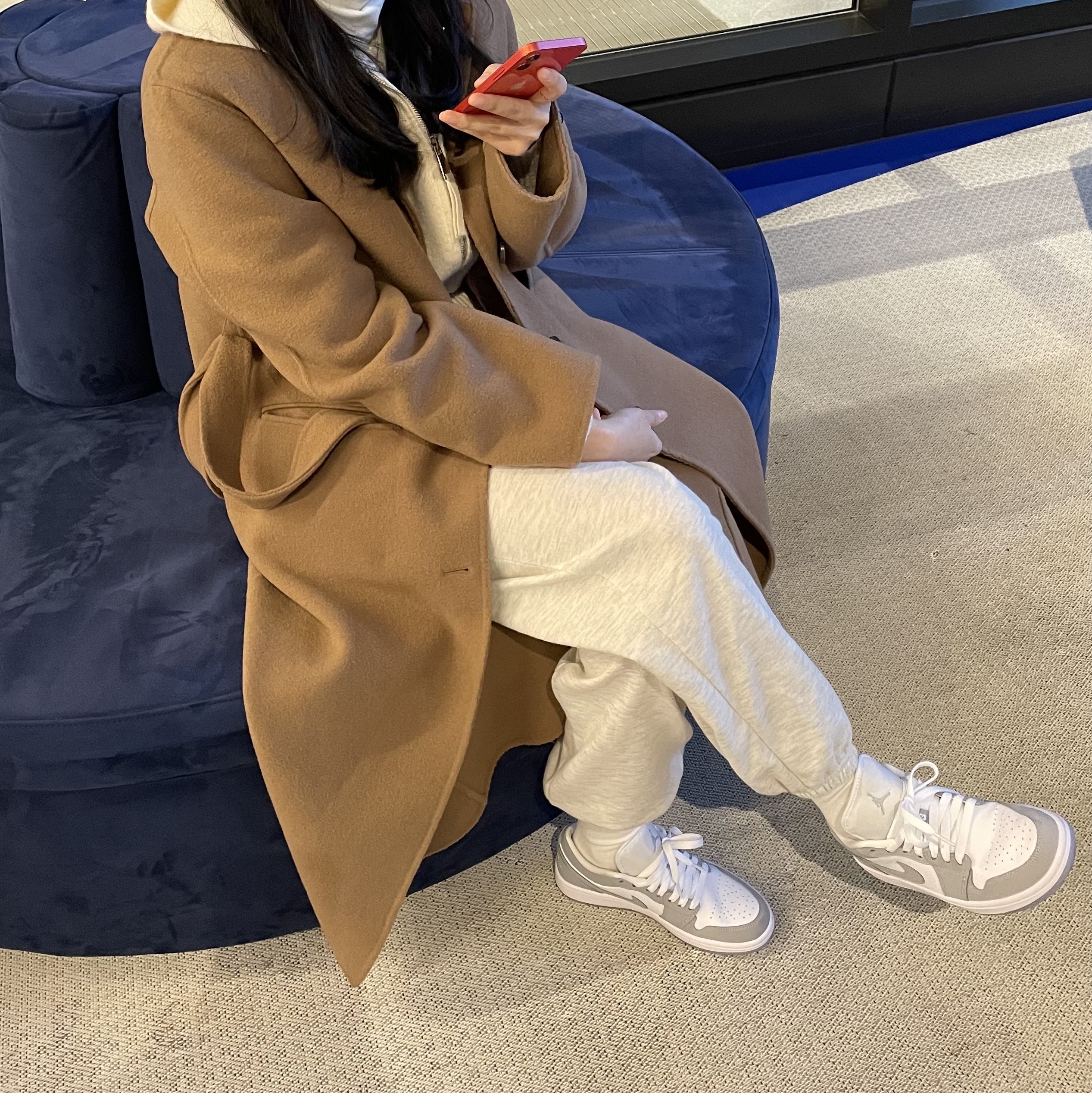 (W) Jordan 1 Low White Wolf Grey 착용 스타일
