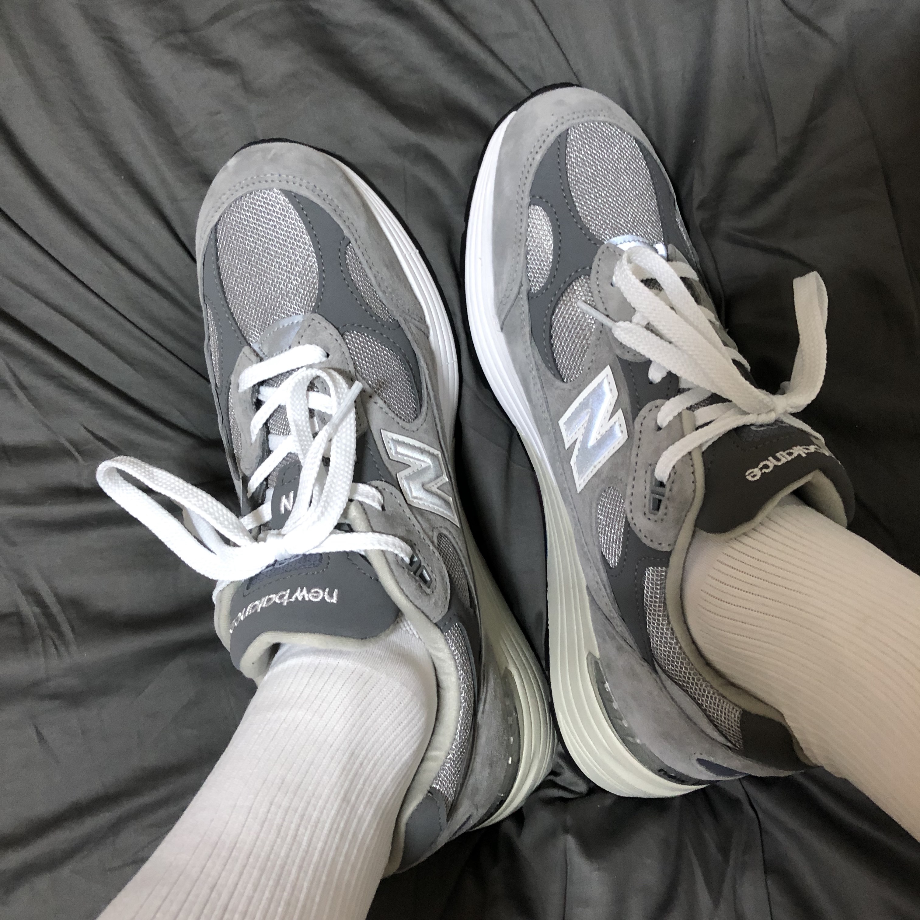 New Balance 992 Made in USA Grey - D Standard 착용 스타일 - 1