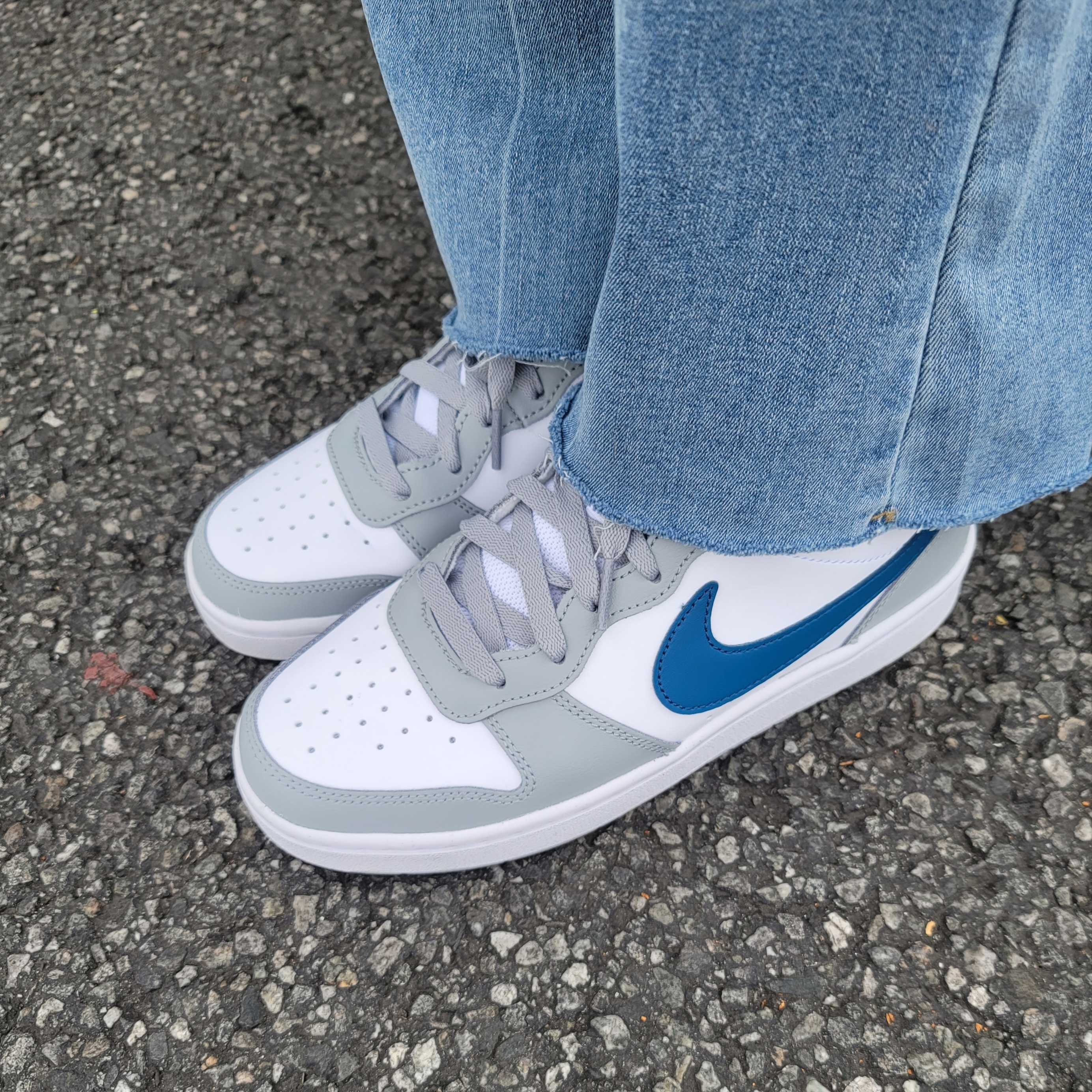 (GS) Nike Court Borough Low 2 Light Smoke Grey 착용 스타일