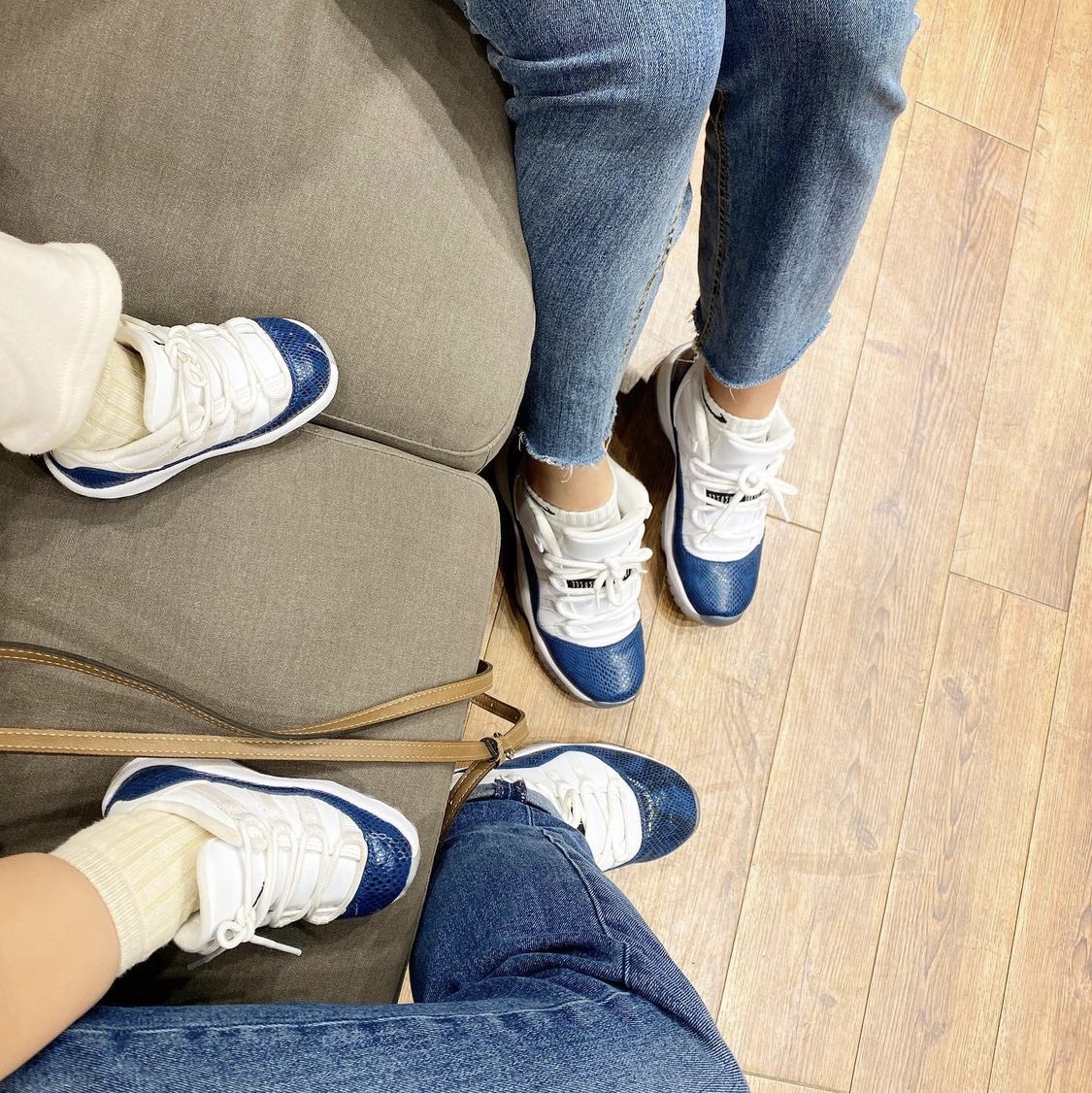 Jordan 11 Retro Low Navy Snakeskin 2019, (TD) Jordan 11 Retro Little Flex Snakeskin Navy 착용 스타일 - 2