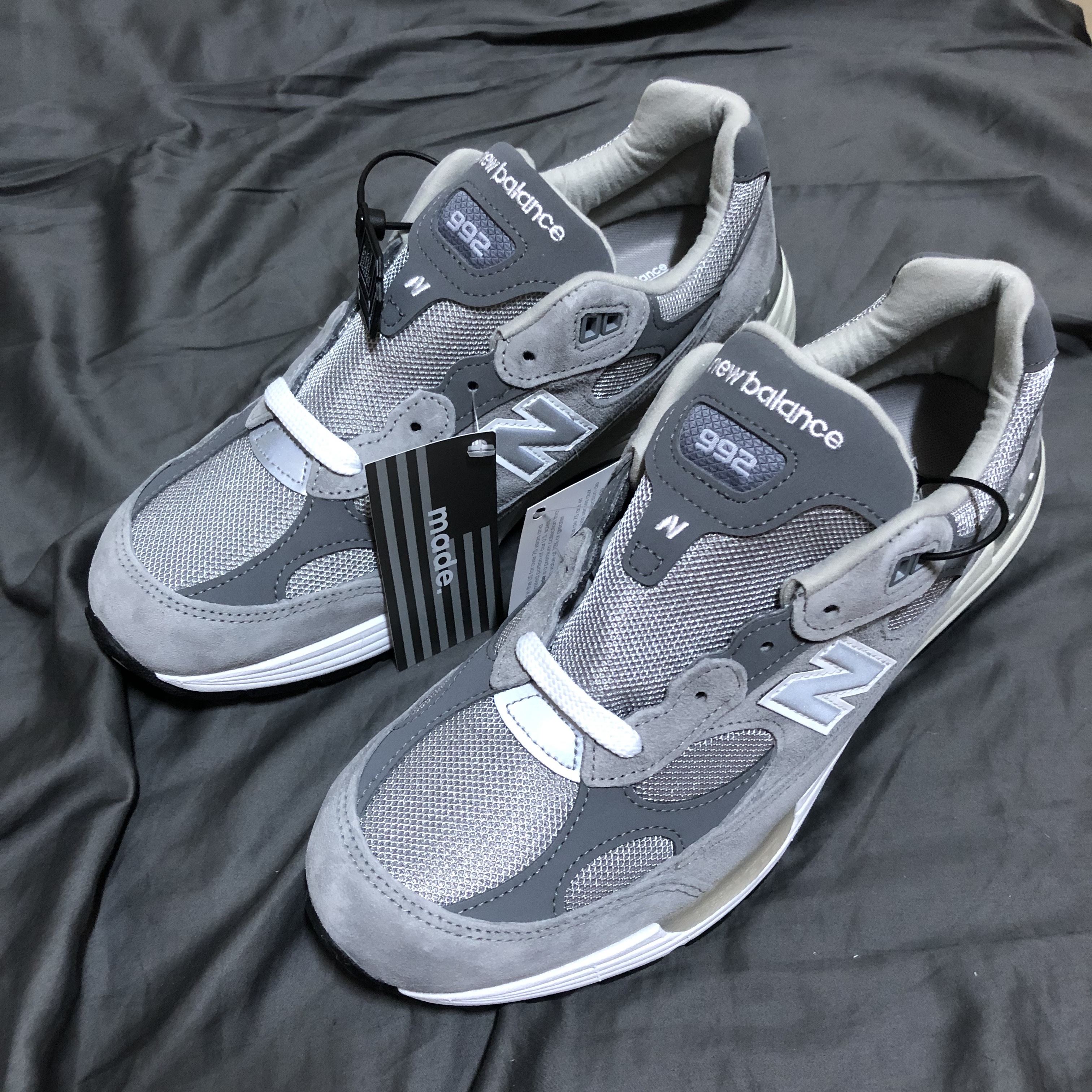 New Balance 992 Made in USA Grey - D Standard 착용 스타일 - 2