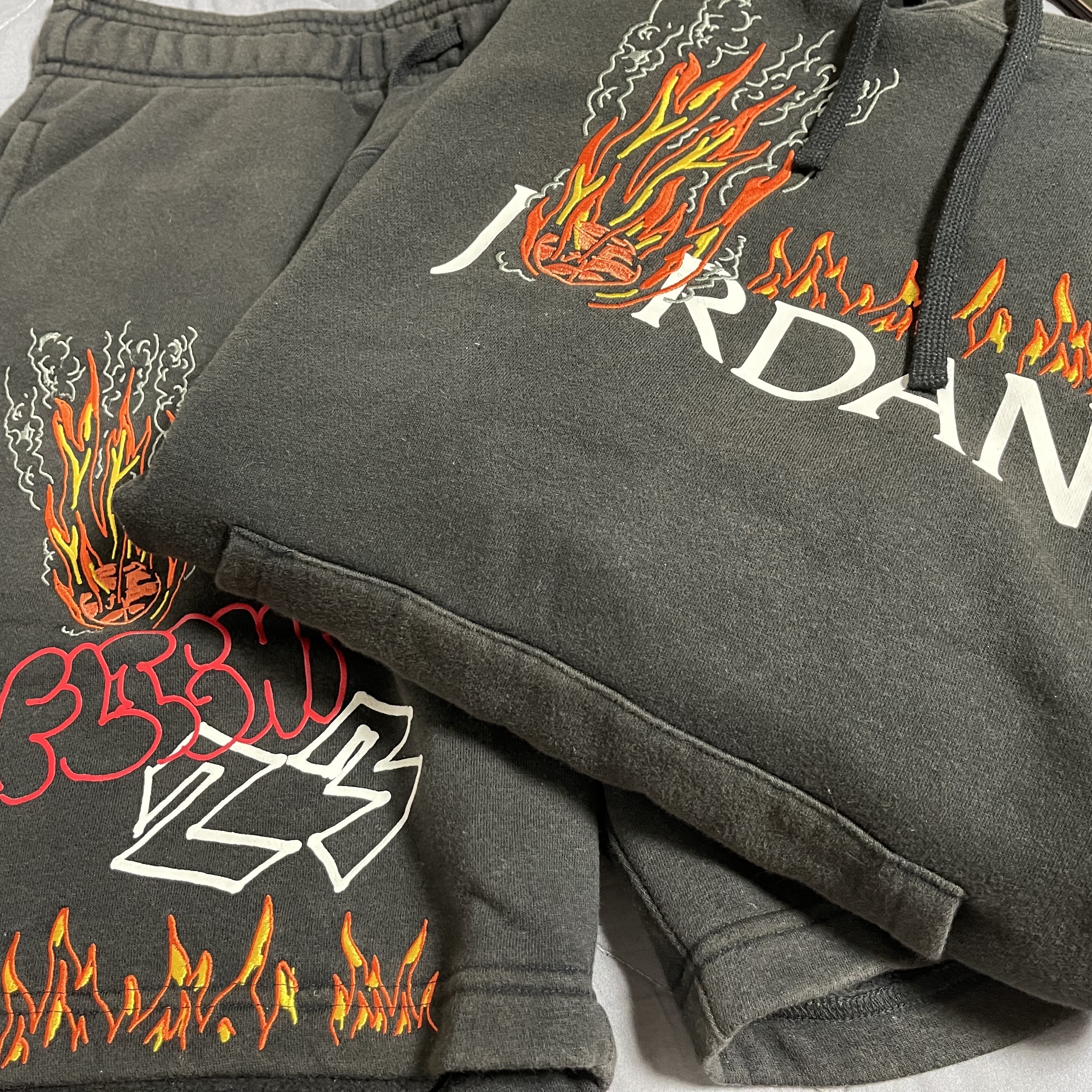 Jordan x Travis Scott MJ Fleece Hoodie - US/EU, Jordan x Travis Scott MJ Fleece Short 착용 스타일 - 1