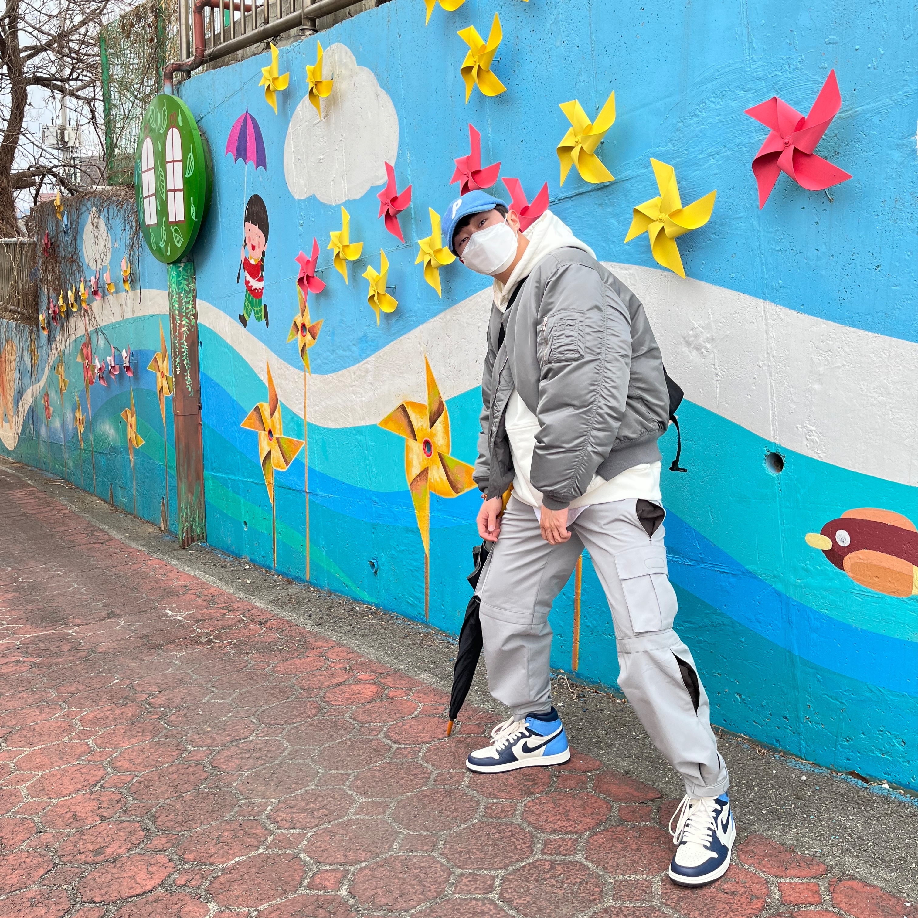 Palace Harris Tweed P 6-Panel Light Blue - 21FW, Jordan 1 Retro High Obsidian UNC 착용 스타일