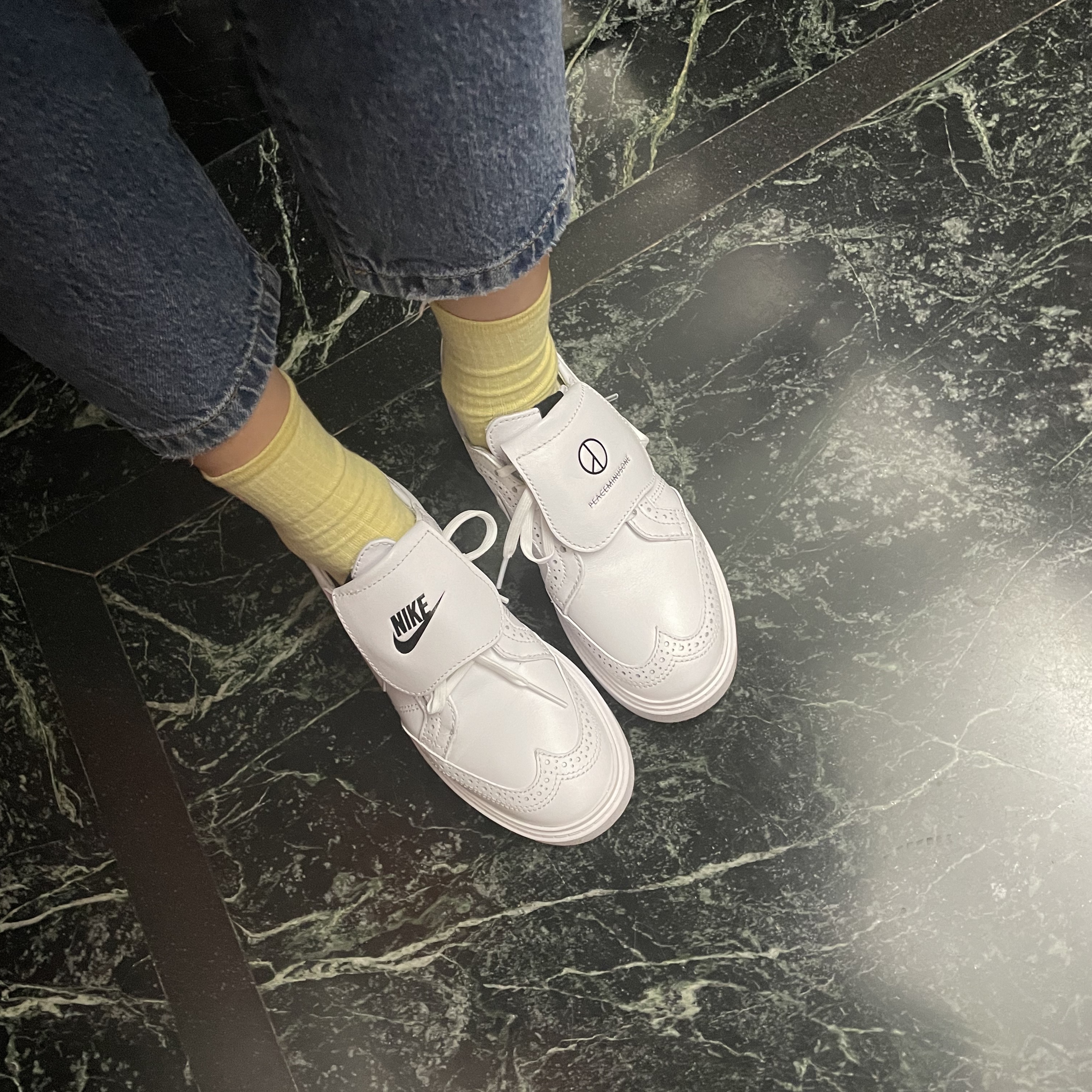 Nike x Peaceminusone Kwondo1 White 착용 스타일