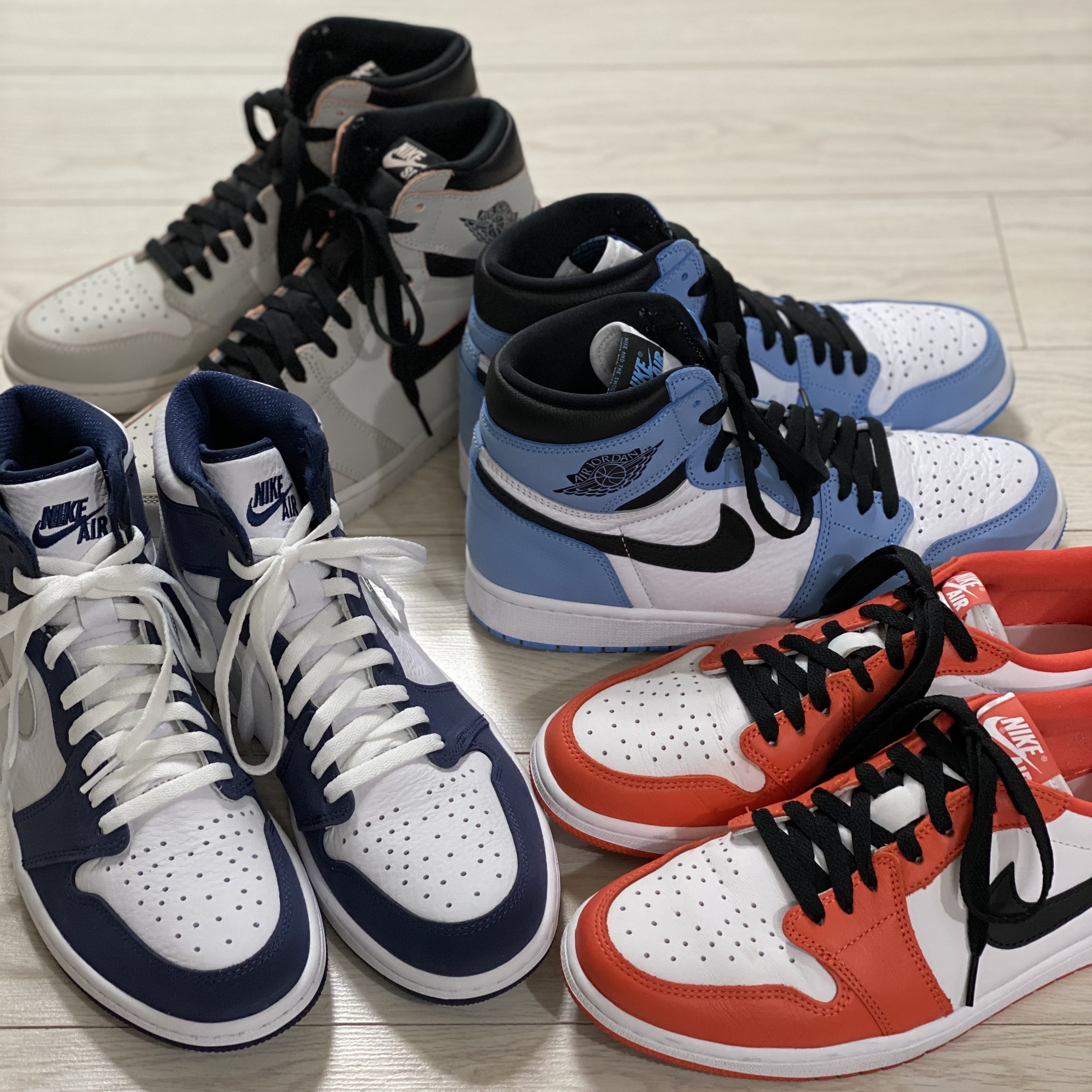 Jordan 1 Retro High OG CO.JP Midnight Navy, Jordan 1 Low OG Starfish 착용 스타일