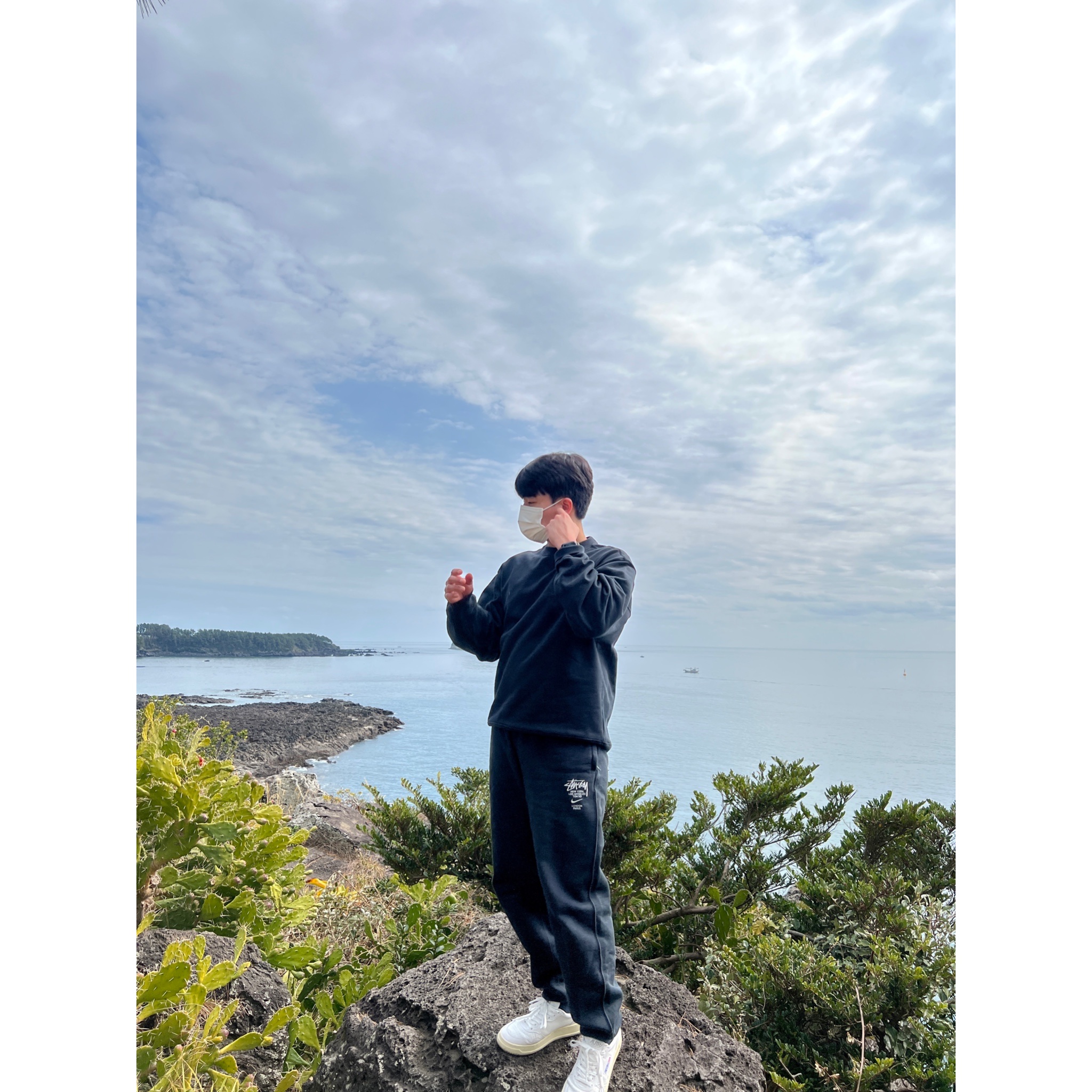 Nike x Stussy NRG ZR Fleece Crewneck Black - Asia, Nike x Stussy NRG ZR Fleece Pants Black - US/EU 착용 스타일