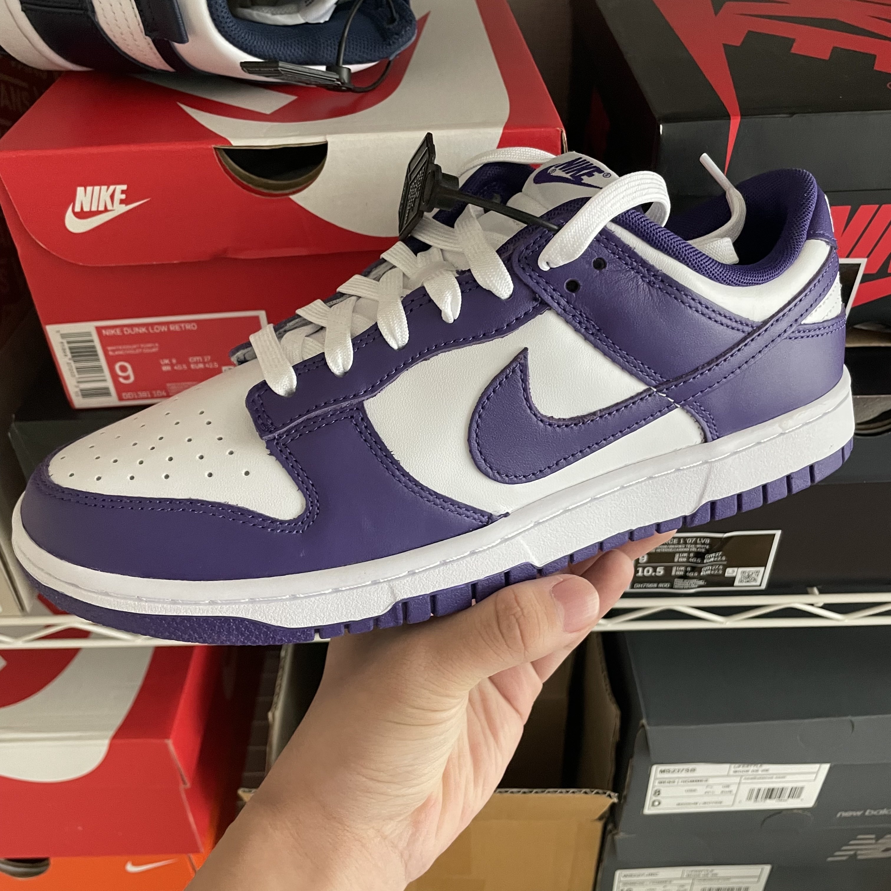 Nike Dunk Low Retro Championship Court Purple 착용 스타일
