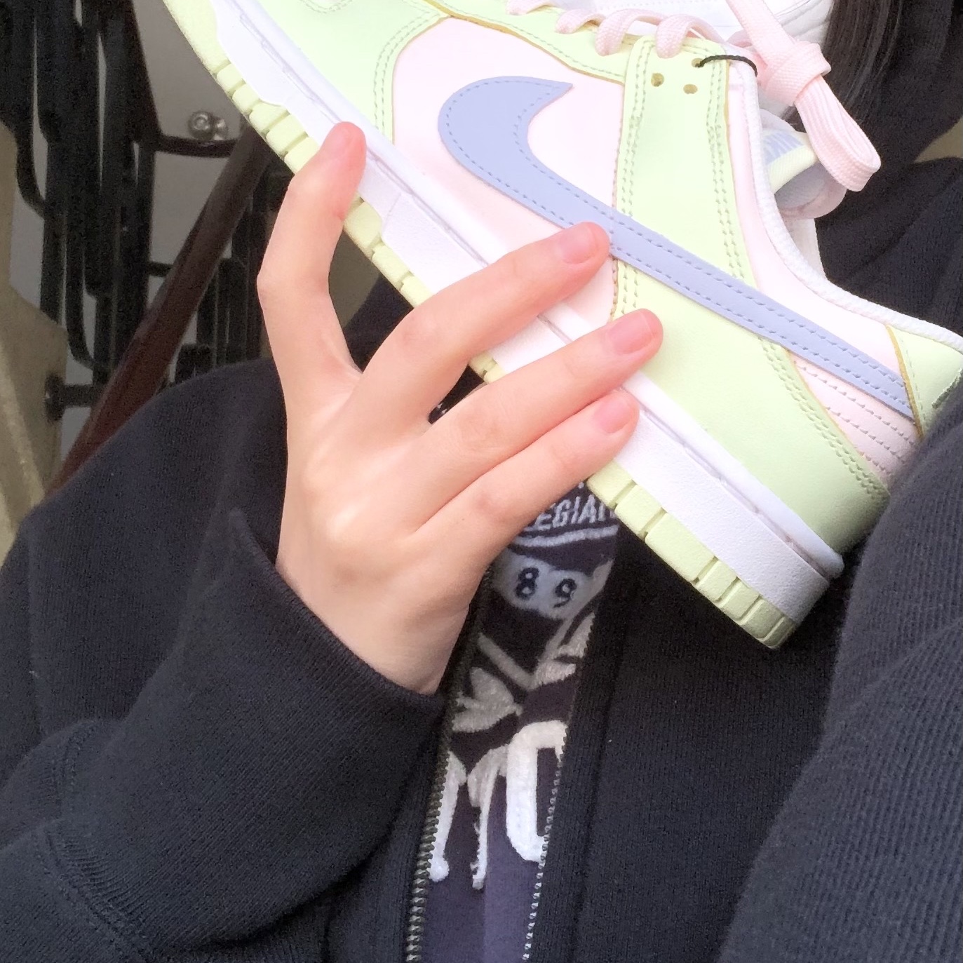 (W) Nike Dunk Low Light Soft Pink 착용 스타일 - 2