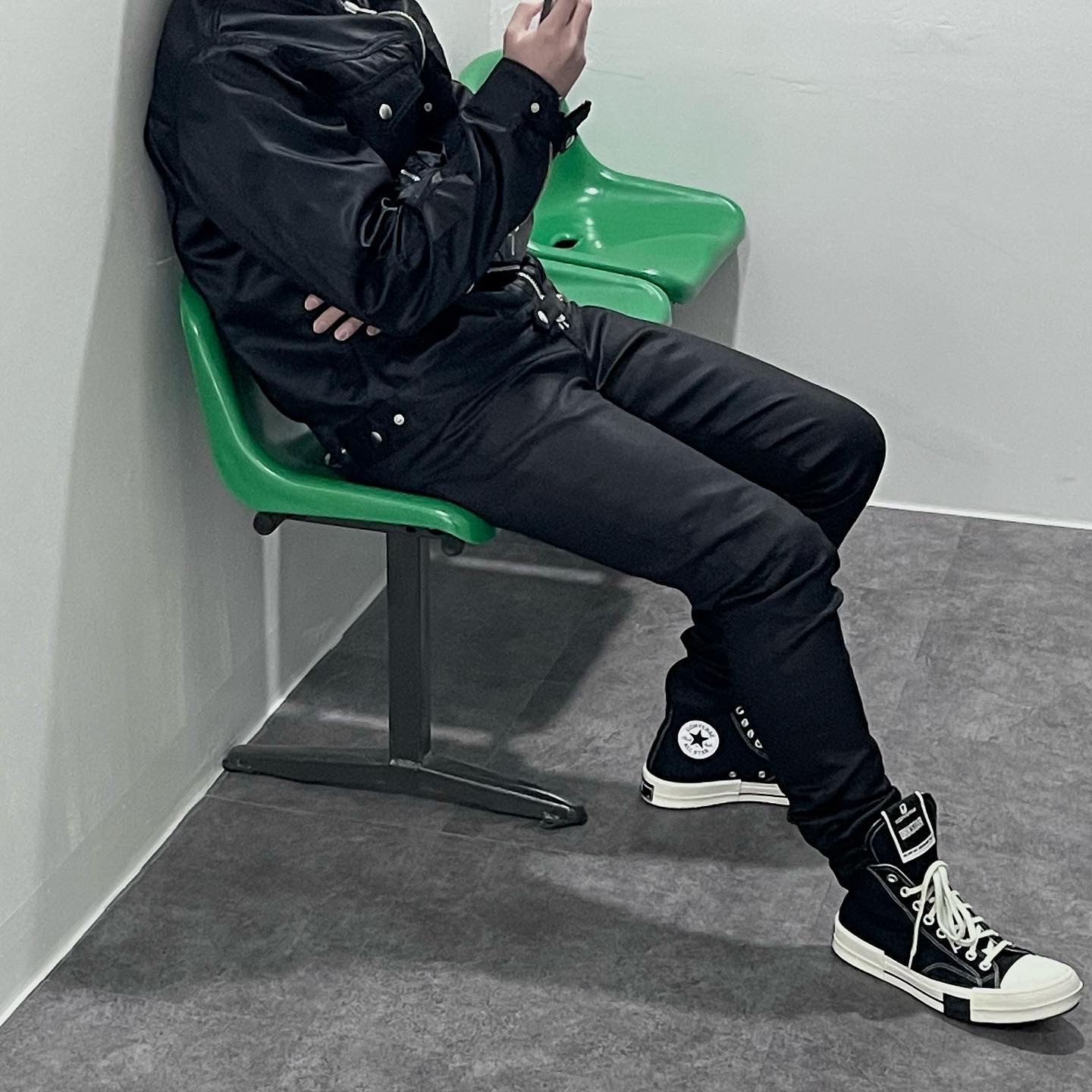 Converse x Drkshdw Drkstr Chuck 70 High Black 착용 스타일