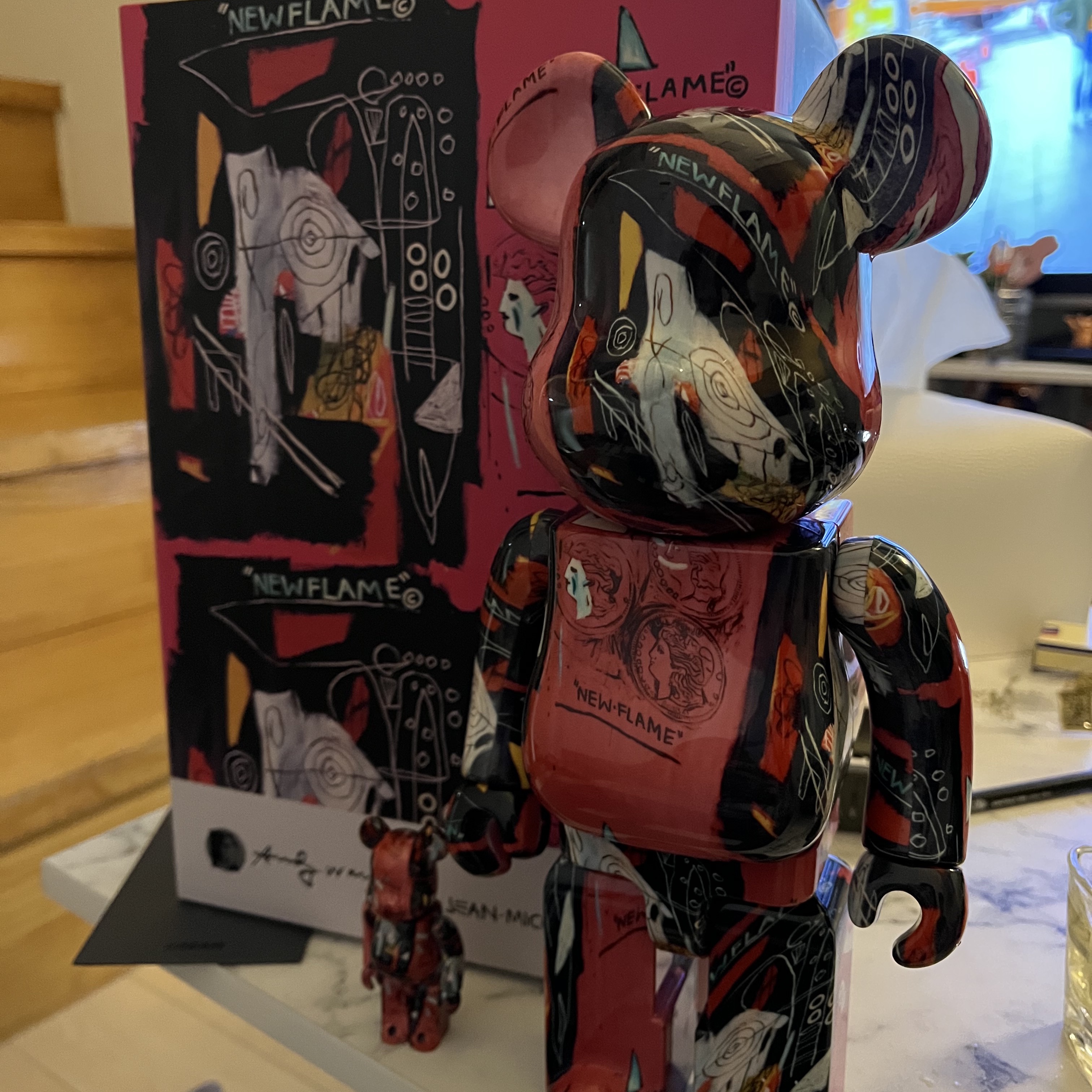 Bearbrick Andy Warhol x Jean-Michel Basquiat #1 100% & 400% Set 착용 스타일