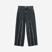 (W) Our Legacy Full Cut Slash Denim Black