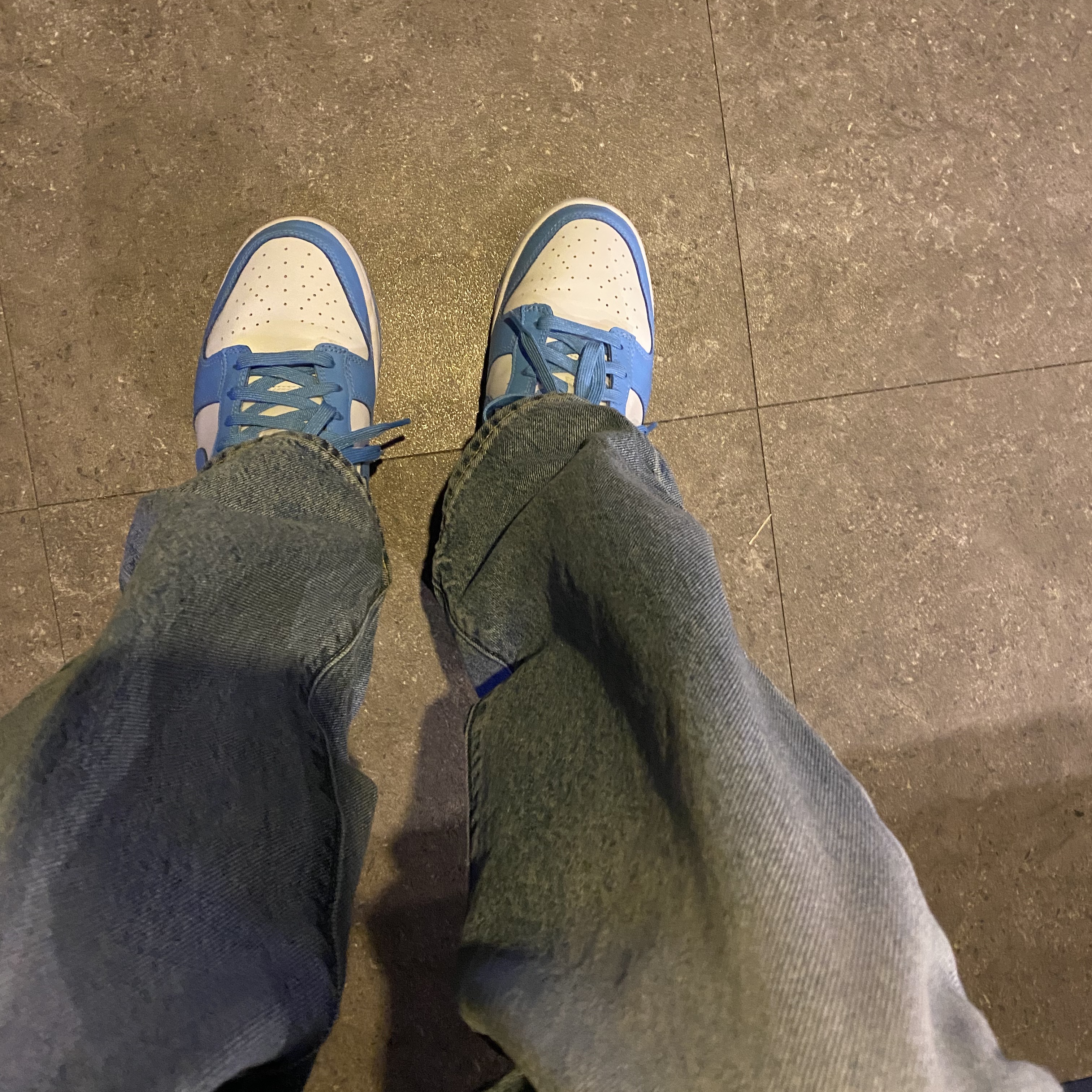 Nike Dunk Low Retro University Blue, (W) Nike Dunk Low Essential Blue Paisley 착용 스타일 - 2