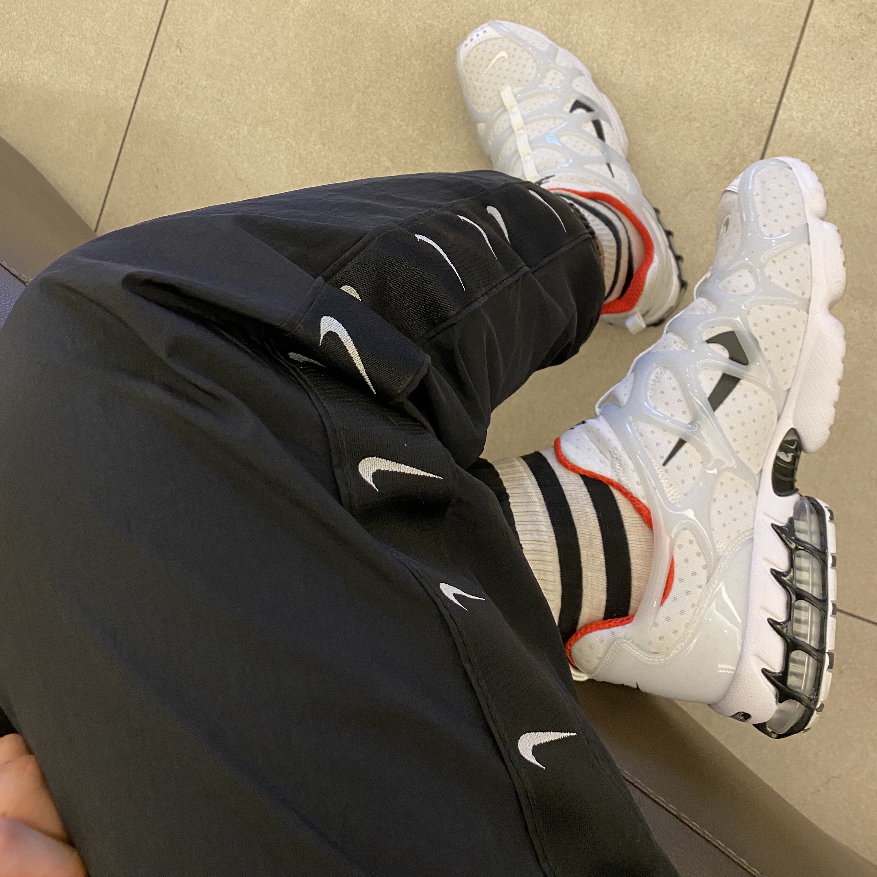 Nike x Stussy Air Zoom Spiridon Kukini White 착용 스타일