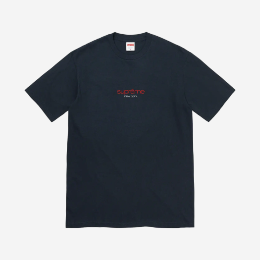 슈프림 클래식 로고 티셔츠 라이트 네이비 - 22SS