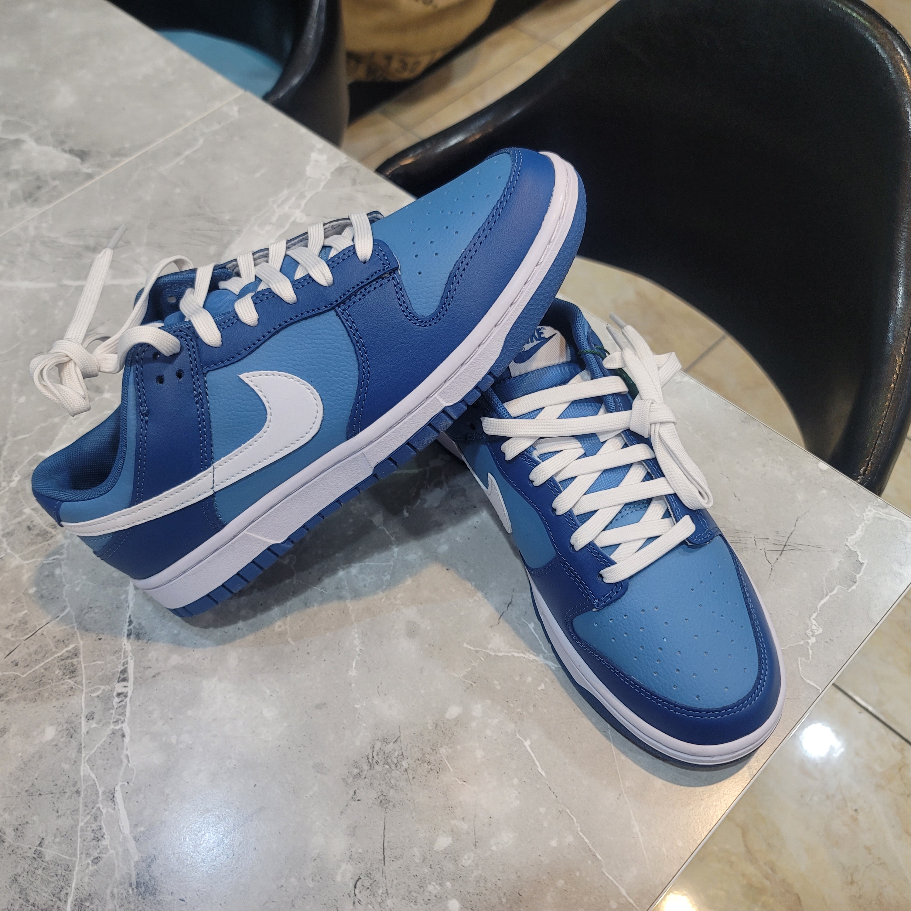 Nike x Union Dunk Low Passport Pack Pistachio, Nike Dunk Low Retro Dark Marina Blue 착용 스타일 - 2